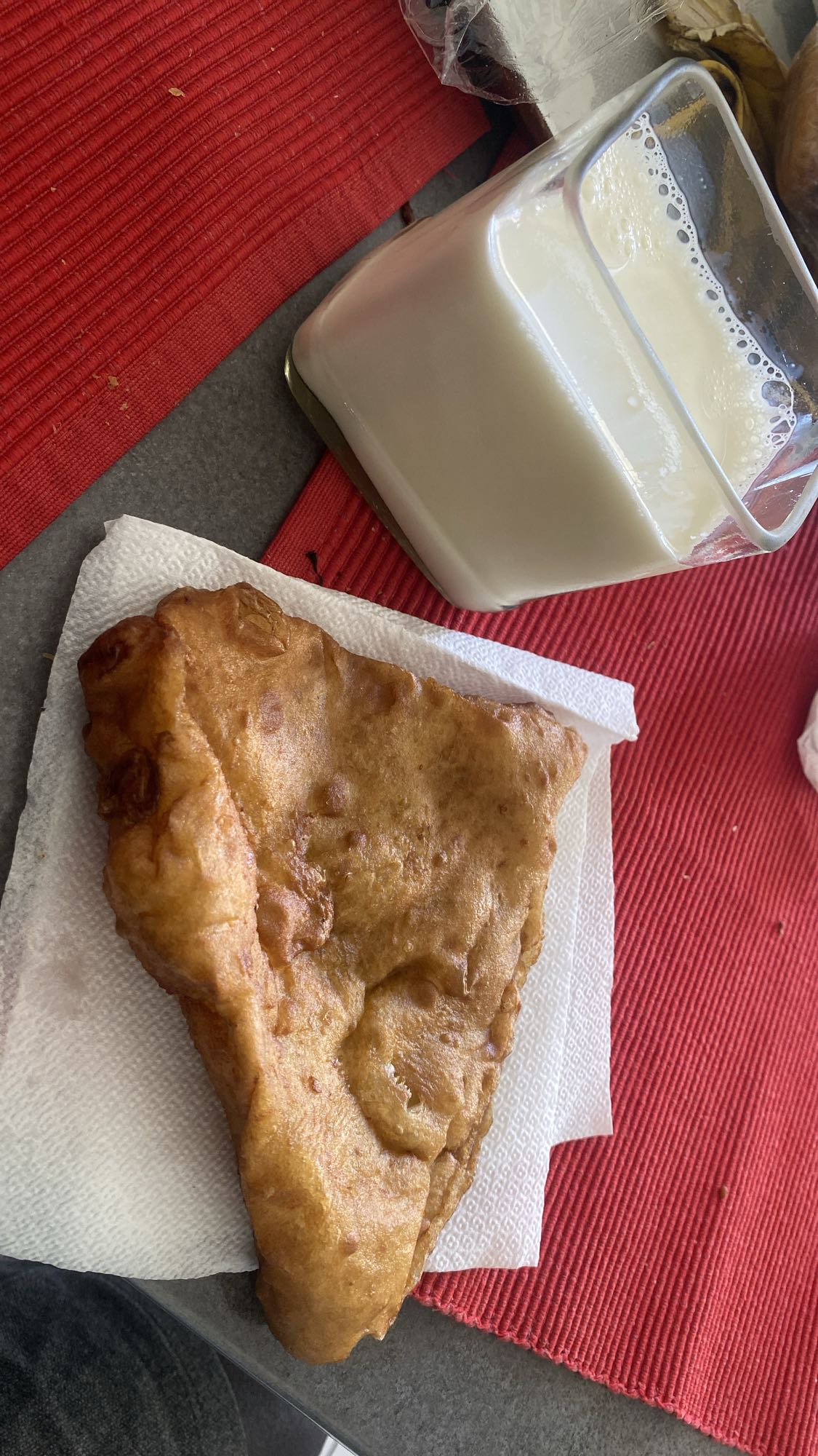 Fried bread and milk