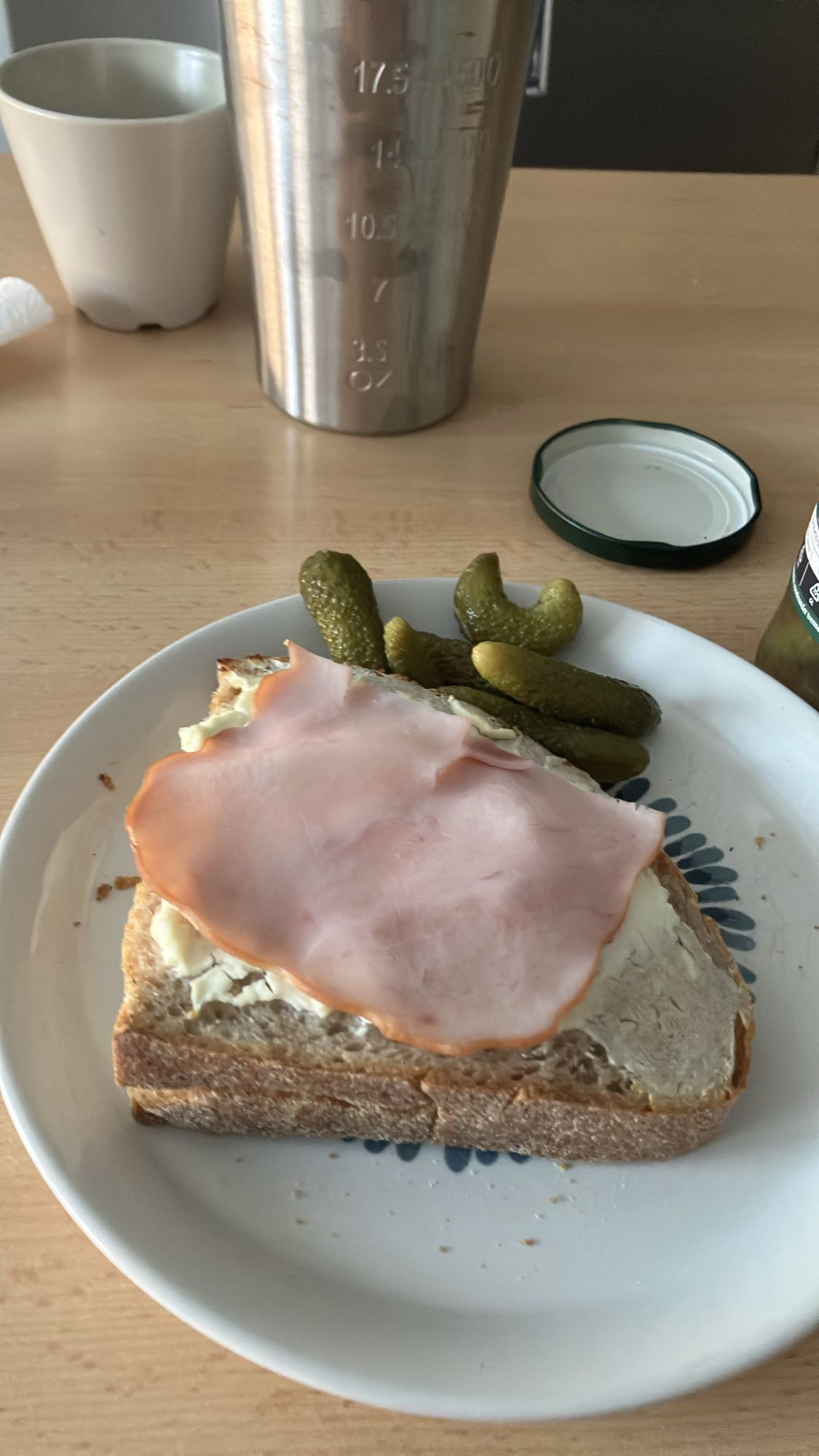 Sanduíche com cream cheese e whey