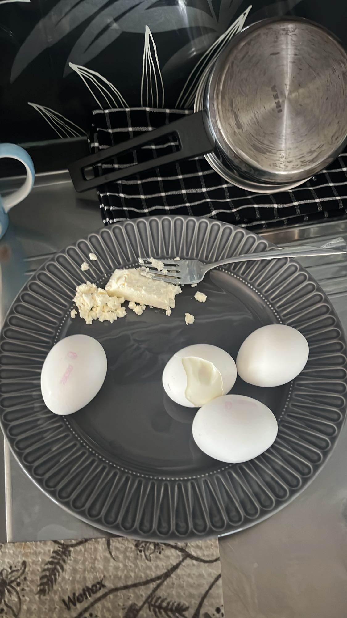 Kokta ägg och fetaost