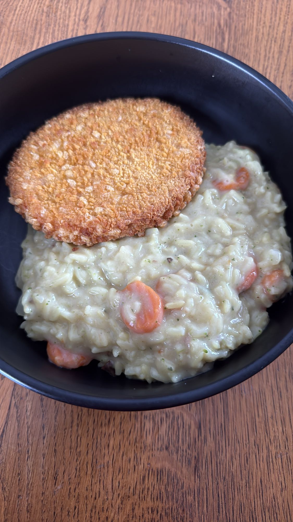 Creamy rice with patty