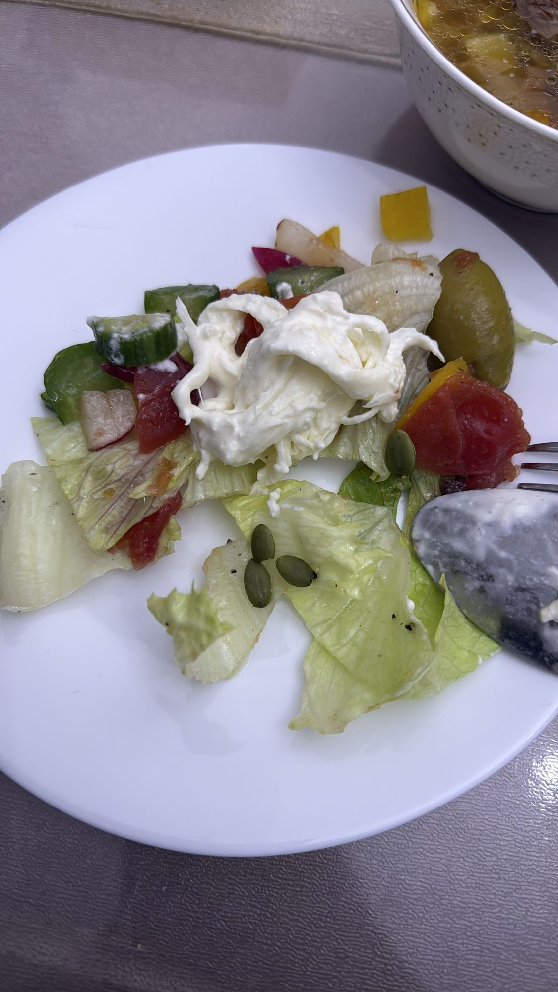 Овощной салат с сыром