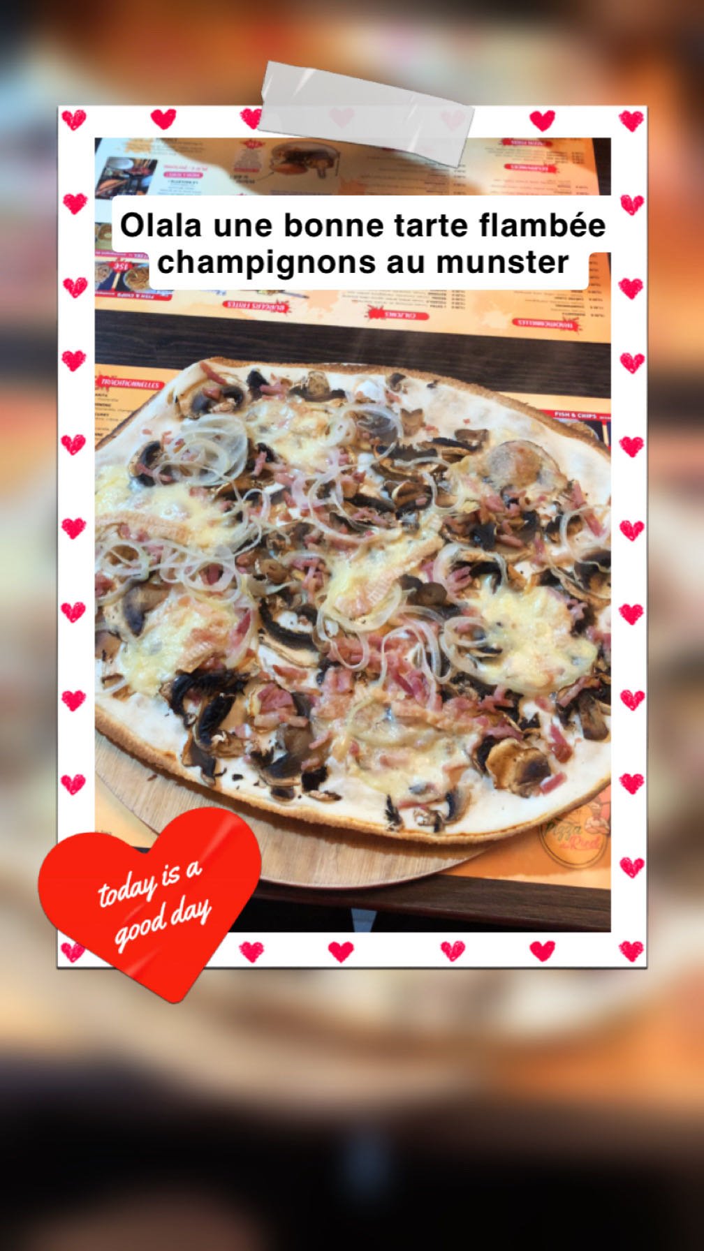 Tarte flambée champignons munster