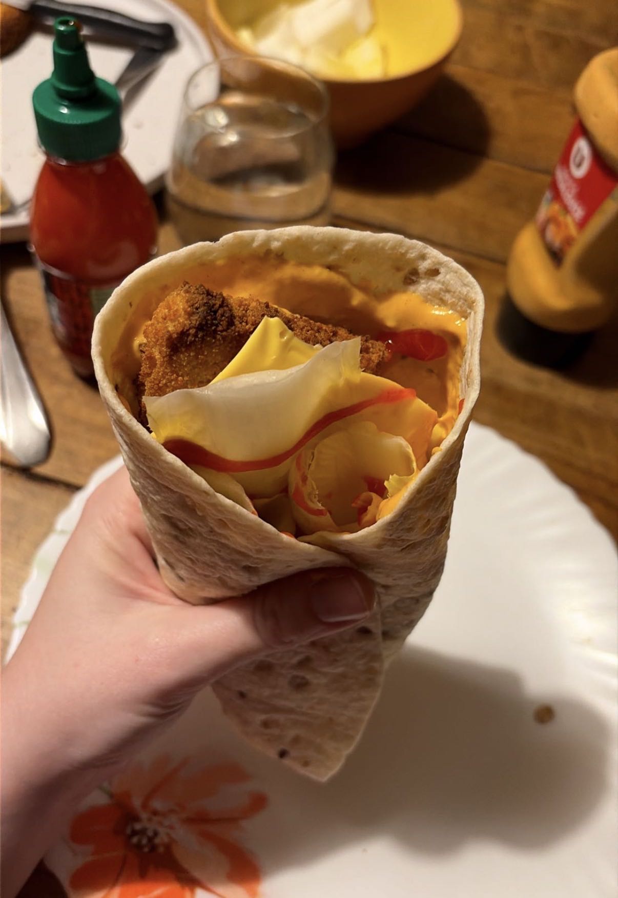 Wrap croustillant au poulet