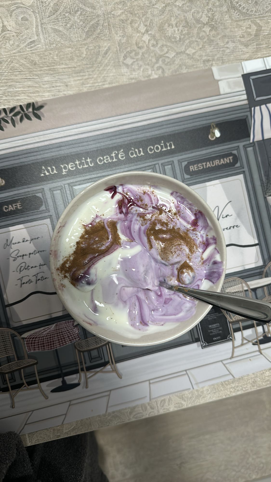 yogur con arándanos