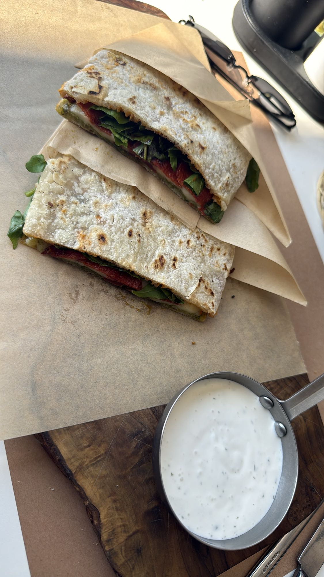 Flatbread Veggie Sandwich