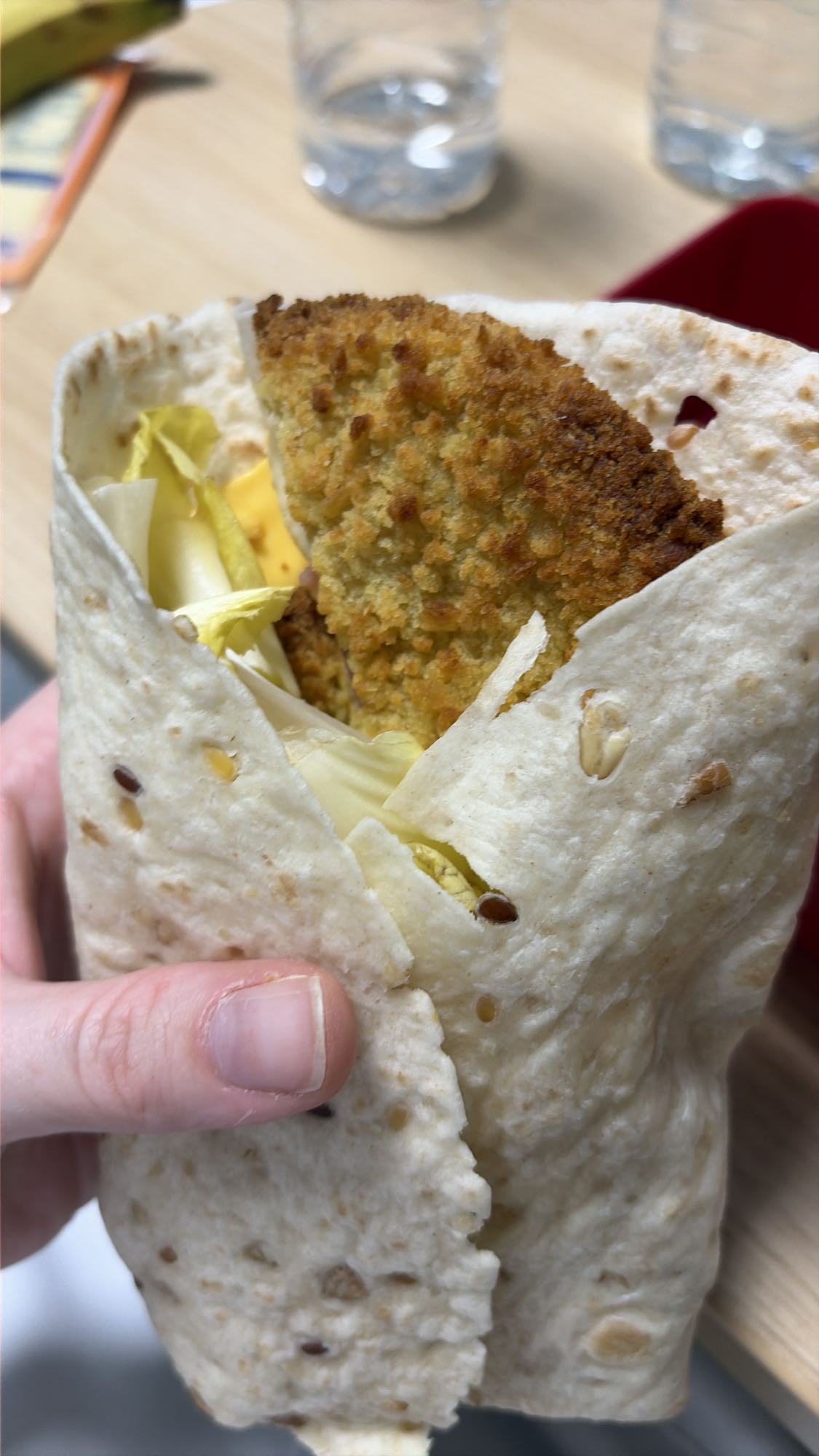 Wrap pané et crudités