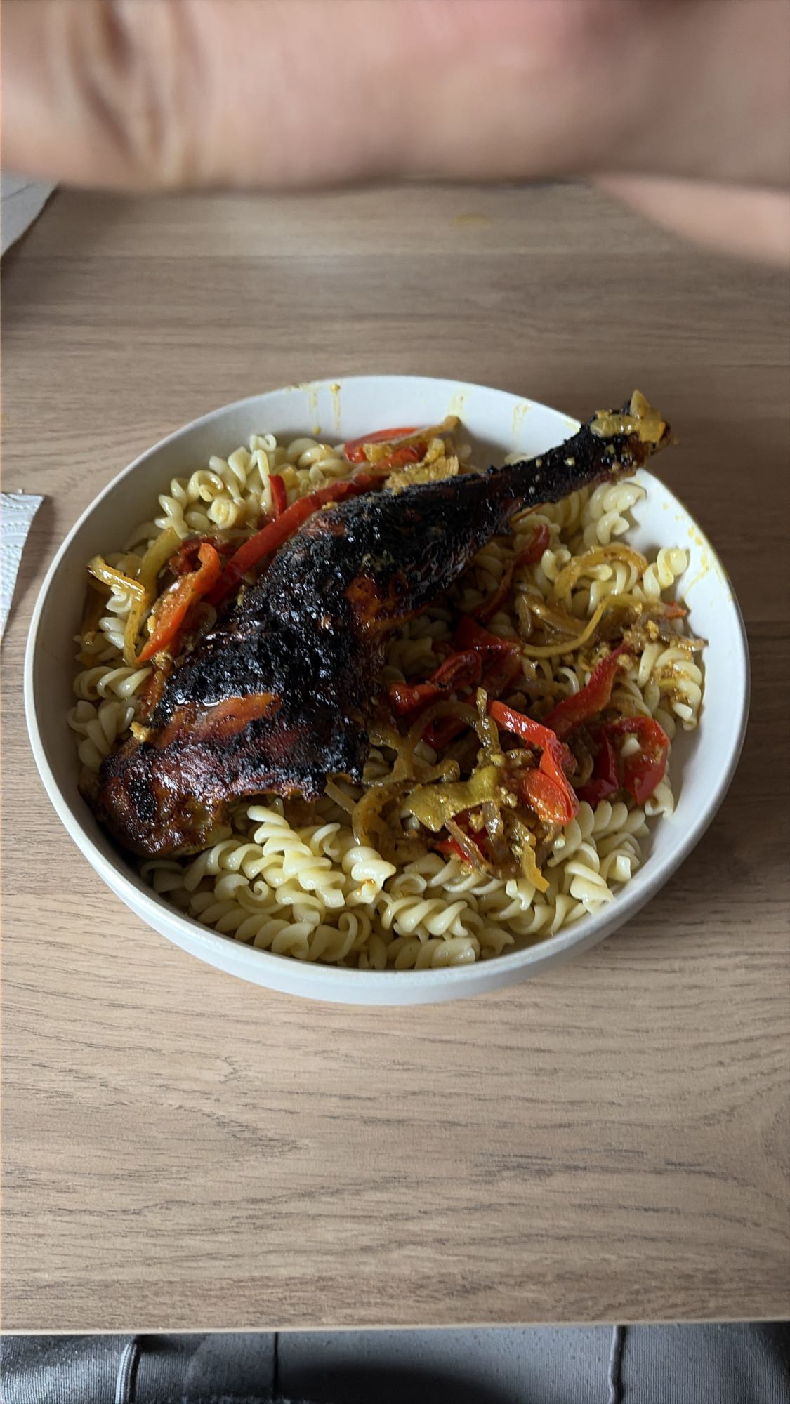 Poulet rôti et pâtes