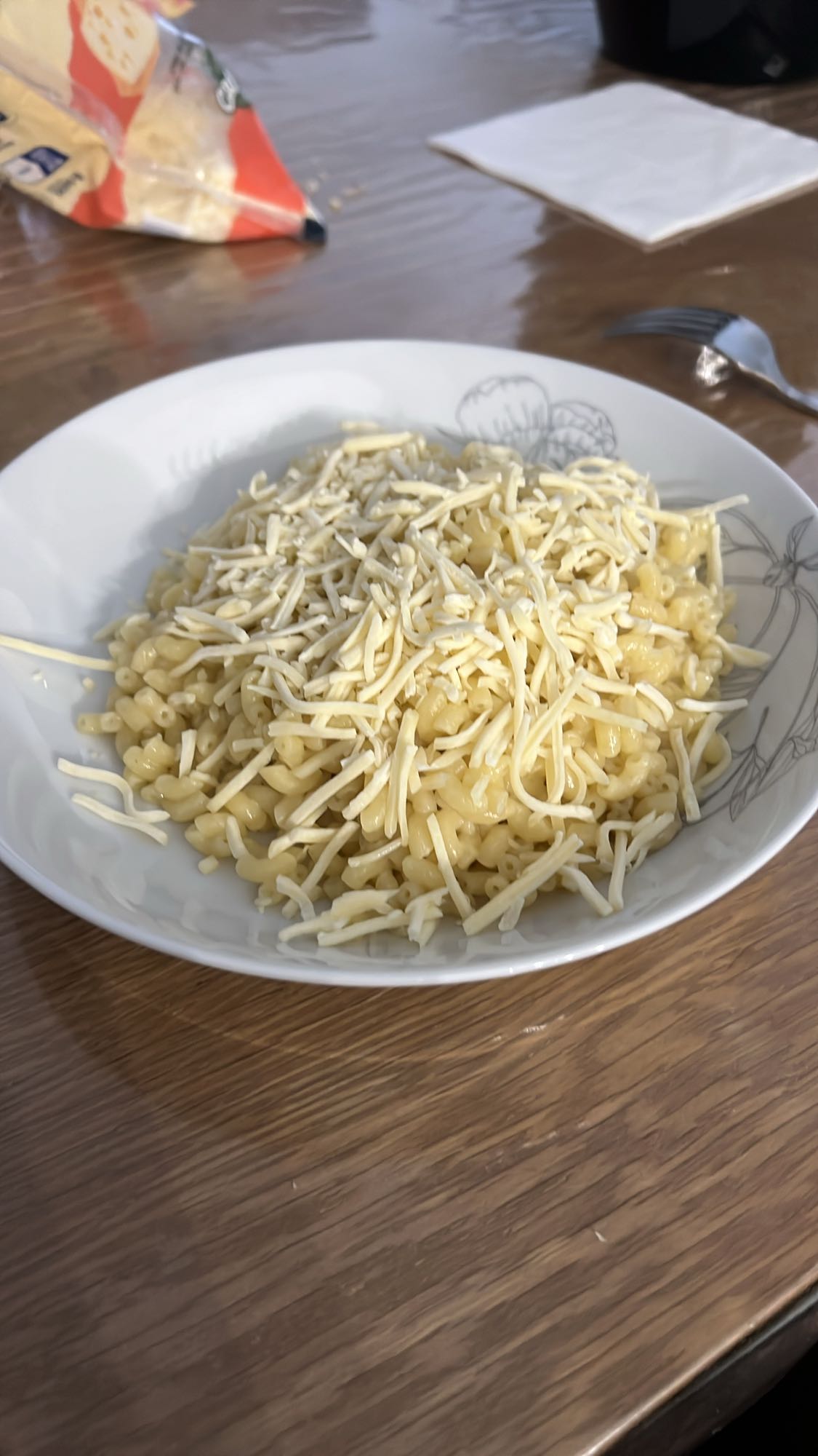 Pâtes au fromage râpé