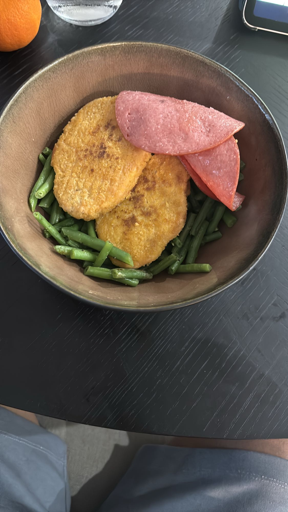 Galettes et haricots verts