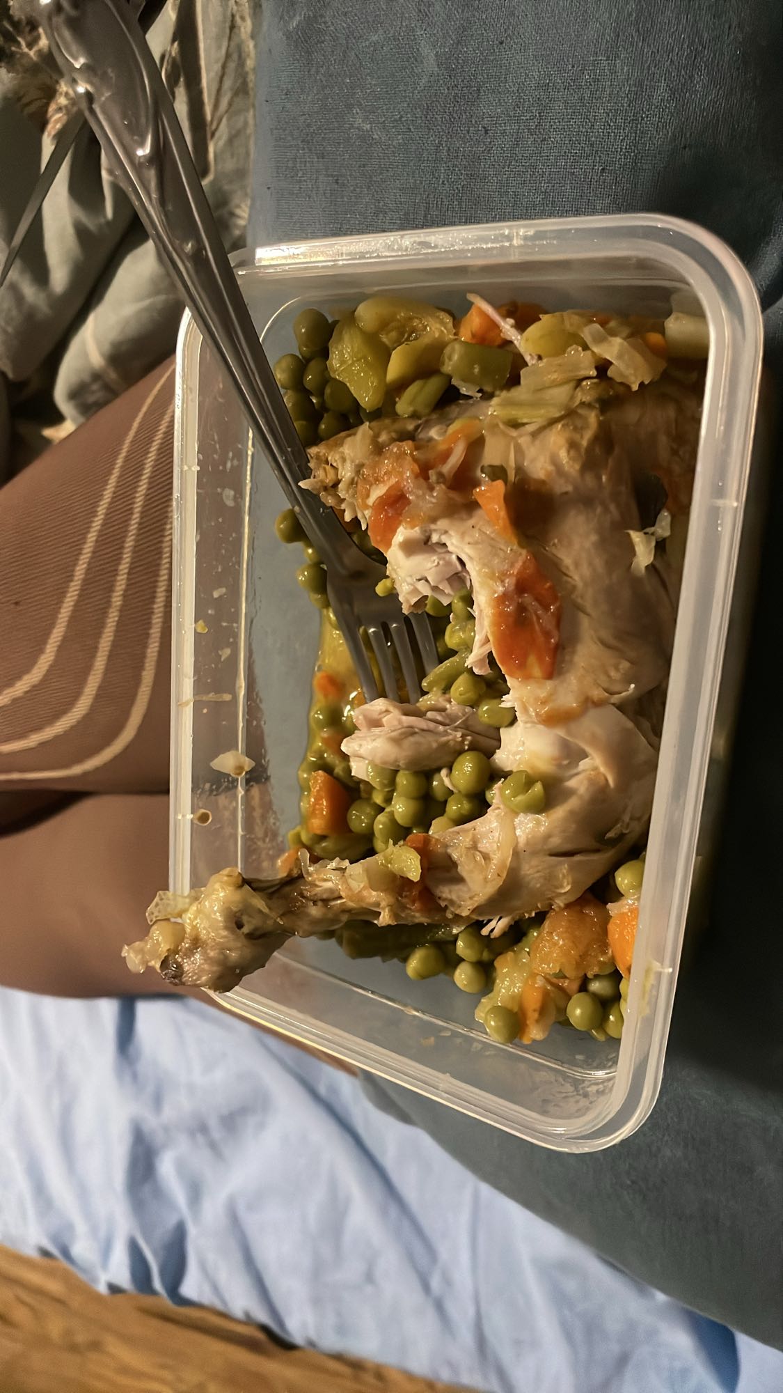 Poulet aux légumes verts