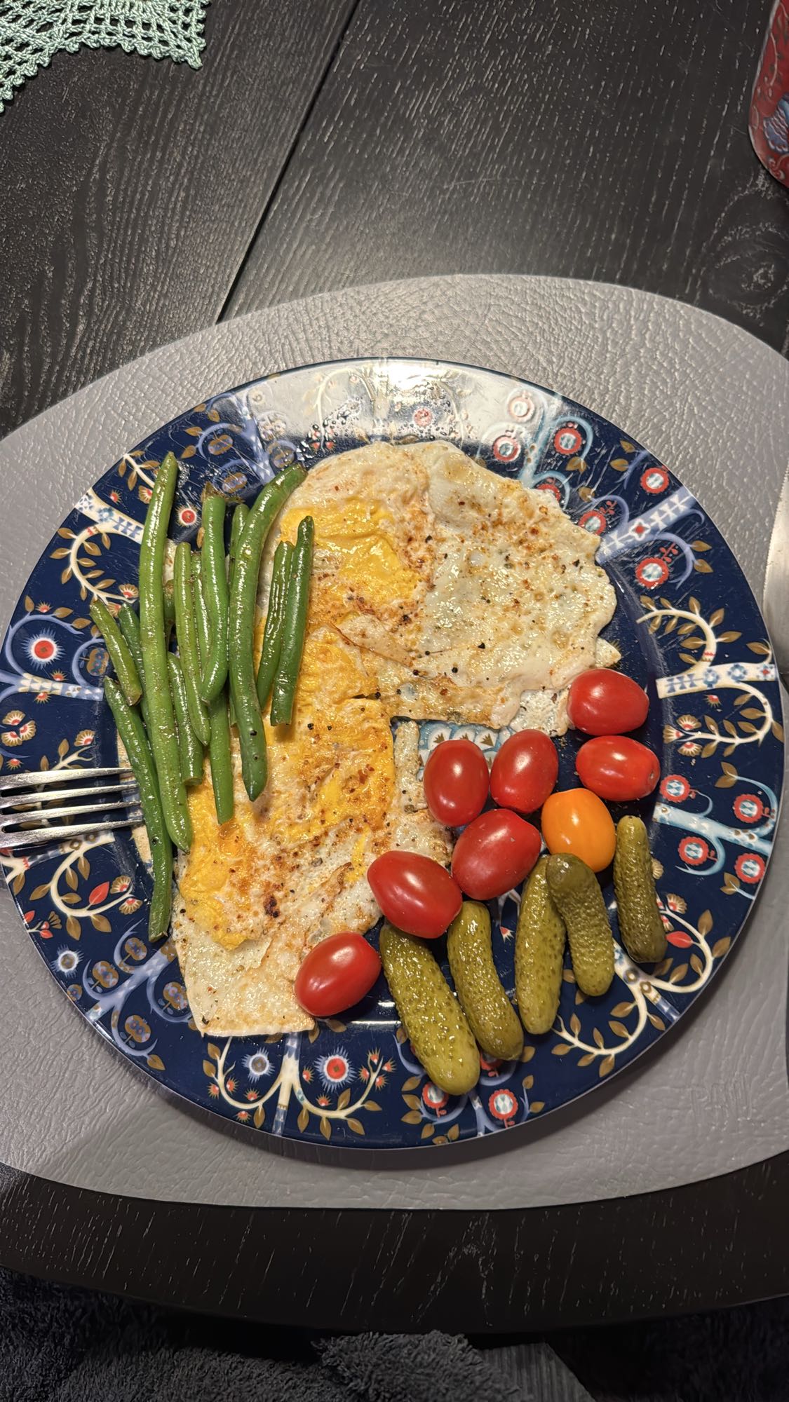 Eggs with veggies plate