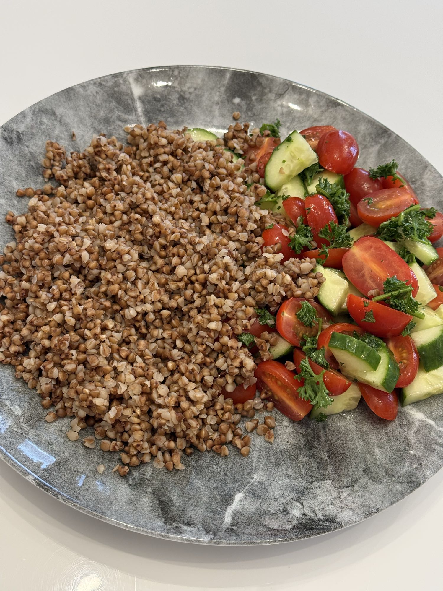 Sarrasin et salade fraîche