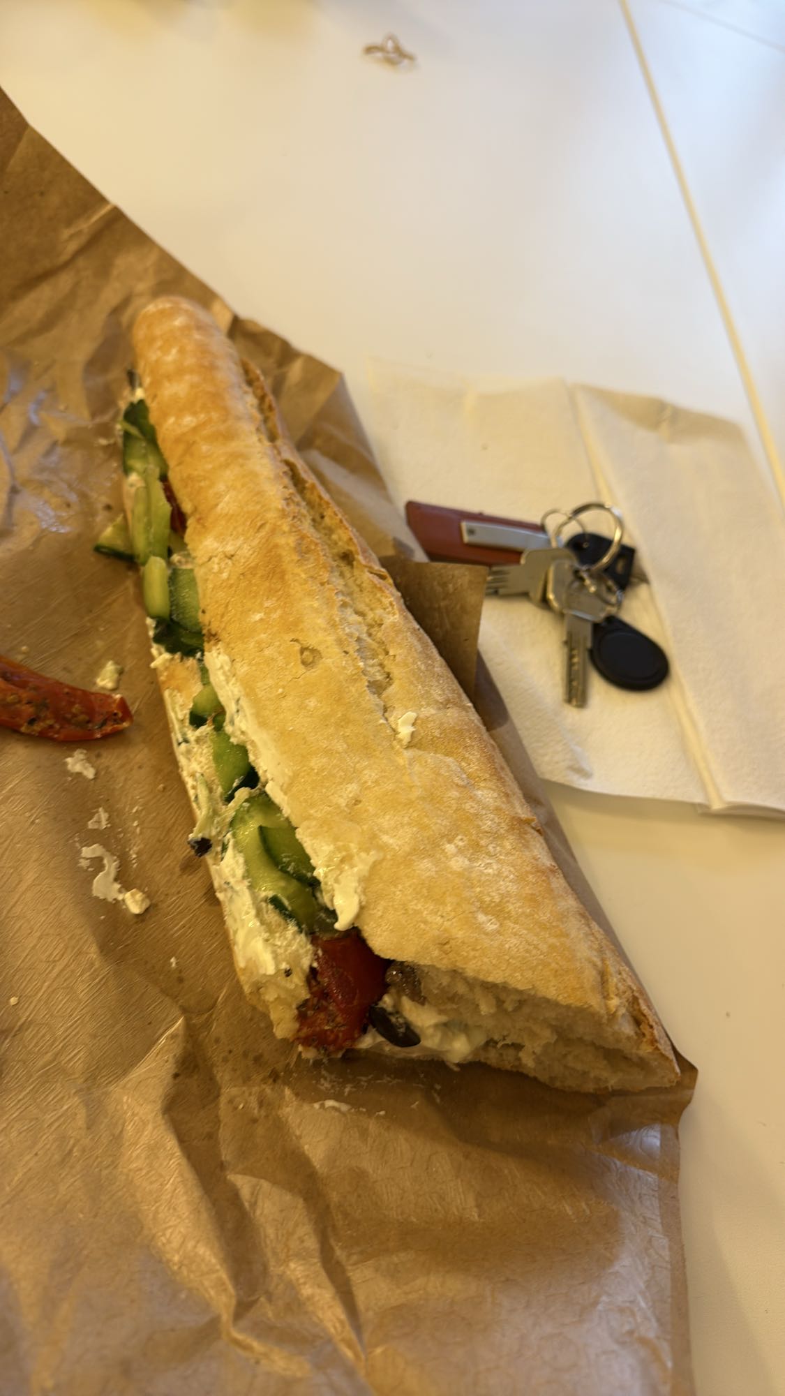 Tuna Mayonnaise and Anchovy Baguette