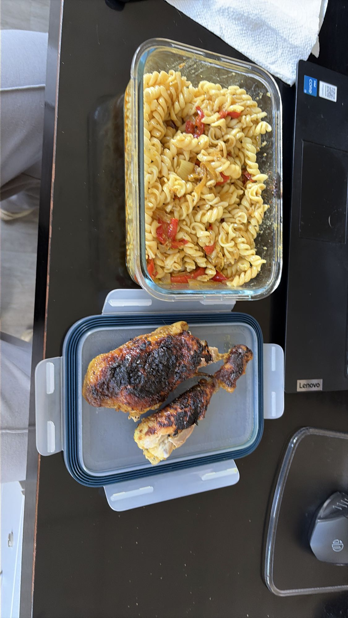 Pâtes et poulet grillé