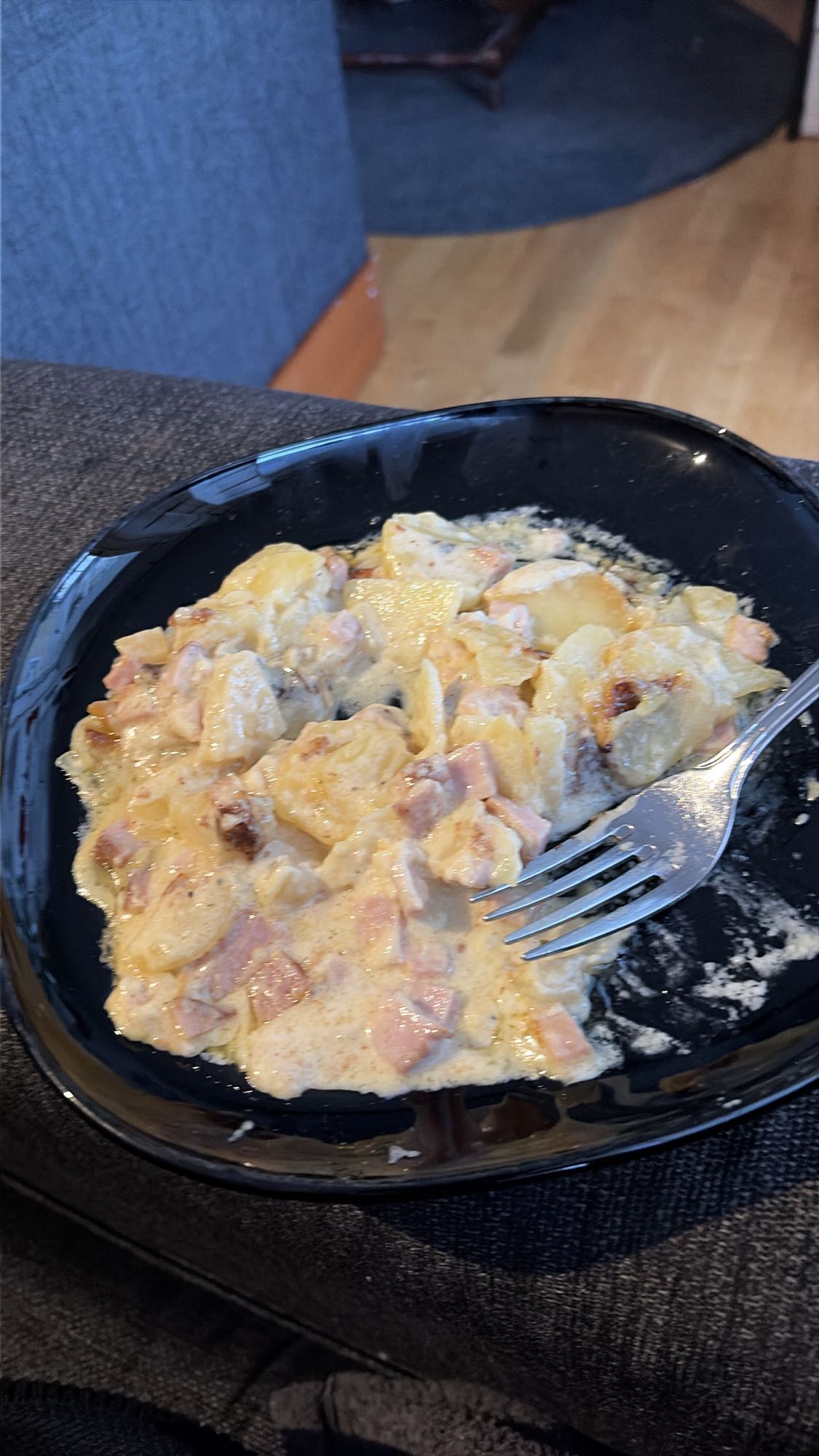 Gratinerad potatis med skinka