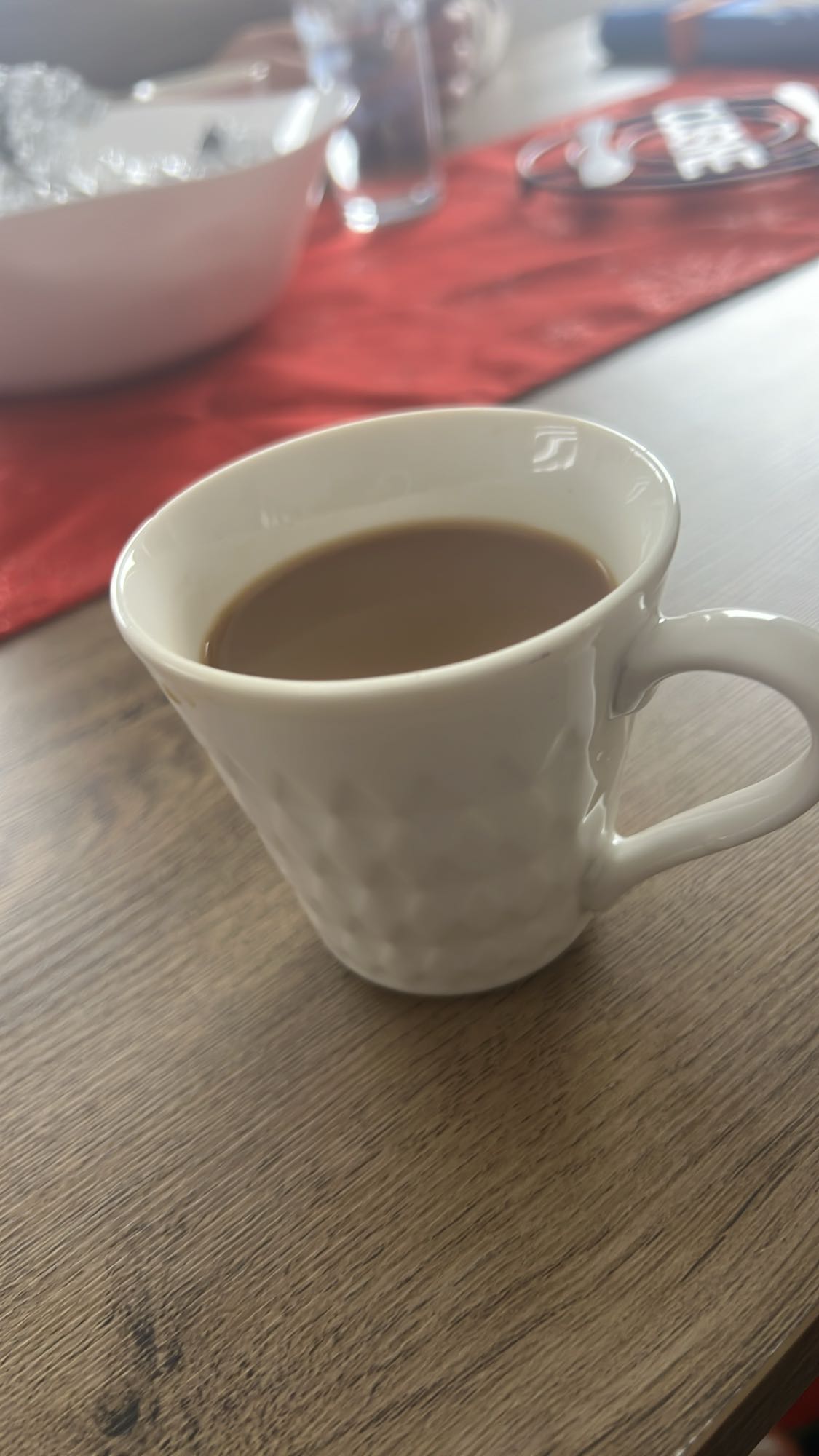 Turkish coffee with half small spoon of milk