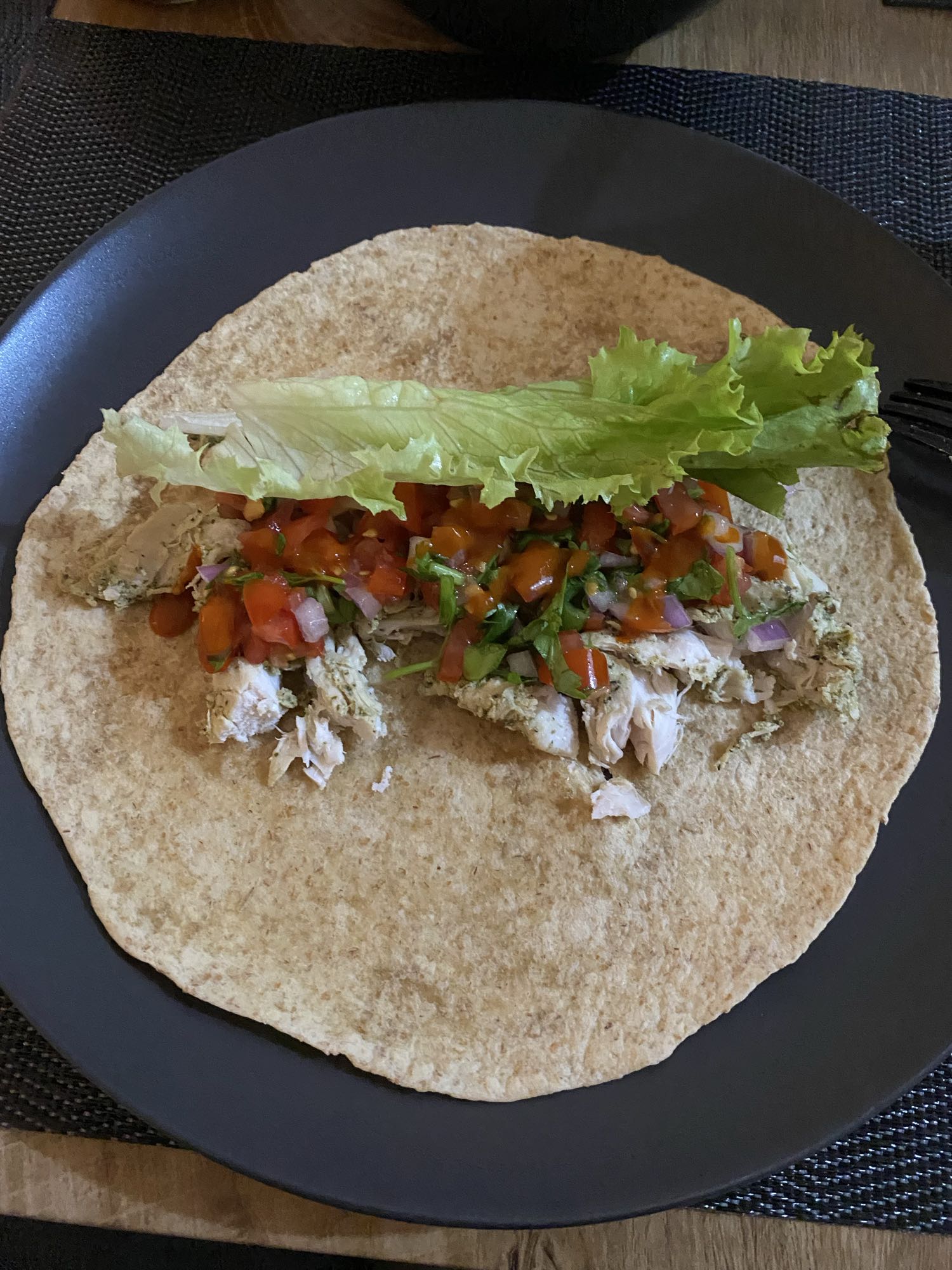 Wrap de pollo saludable