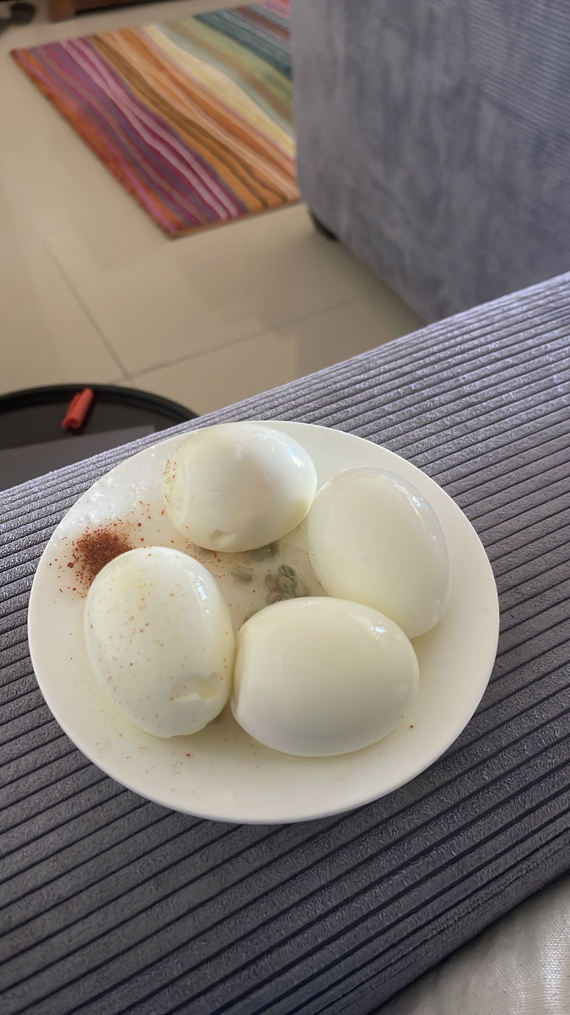 Boiled eggs with spices