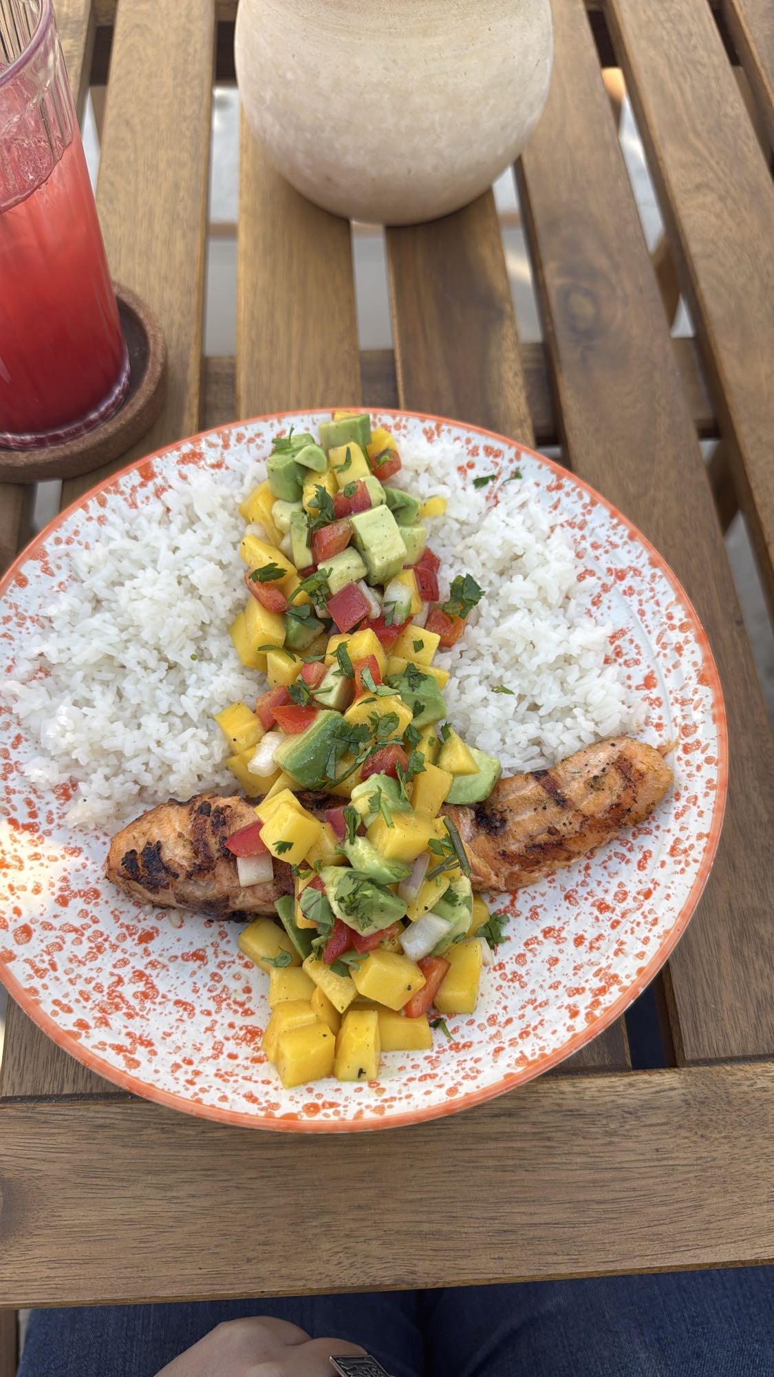 Grilled Salmon with Rice & Salsa