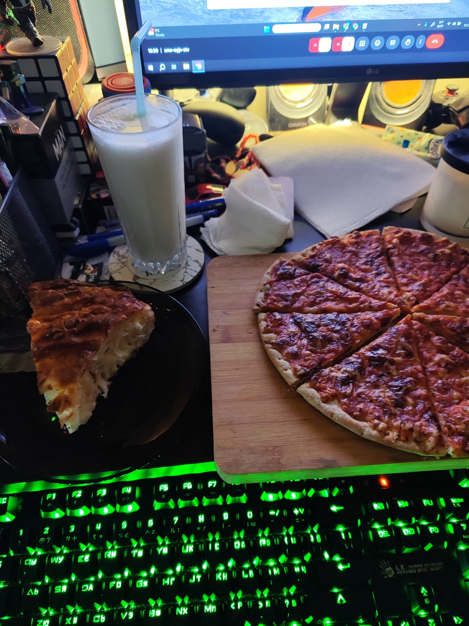Pizza and milk combo