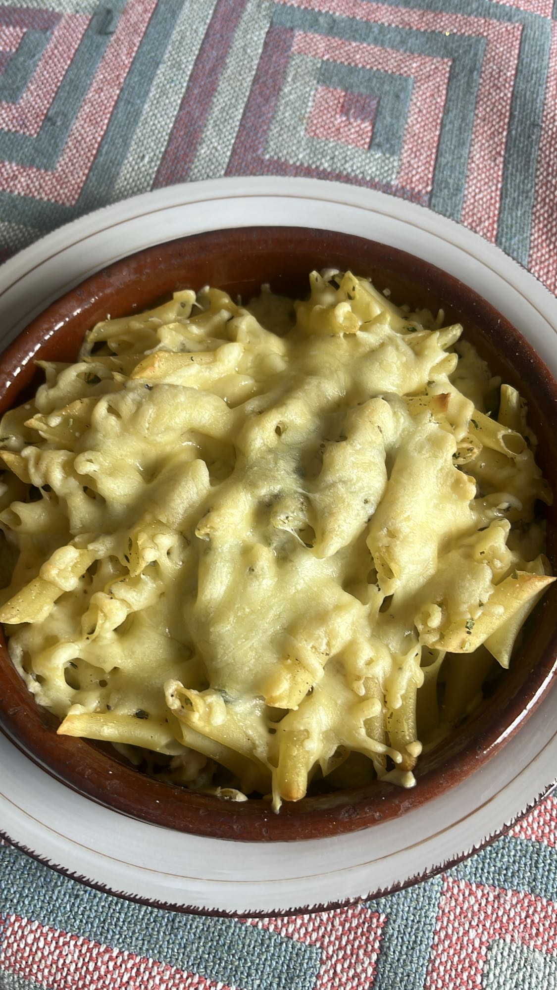 pasta gratinada con queso