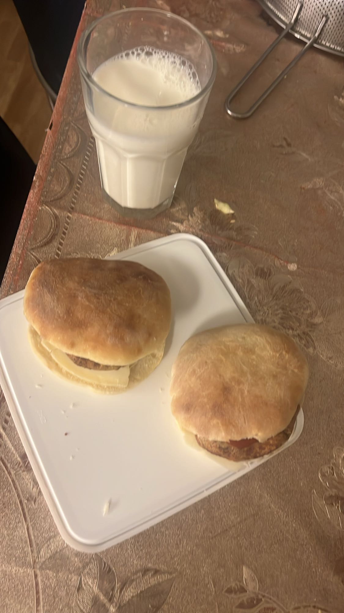 Mini Sandwiches and Milk
