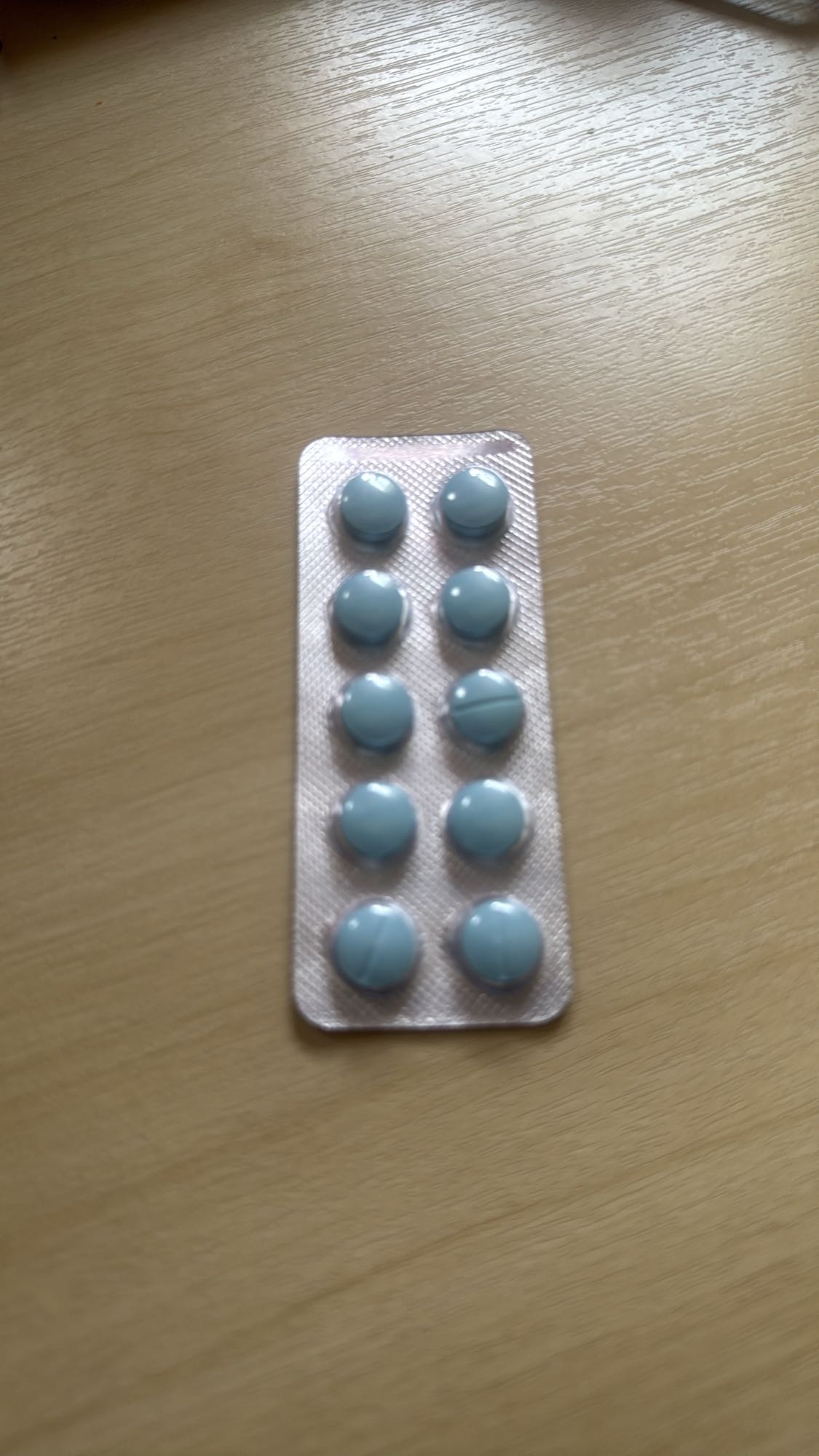 blue tablets blister pack
