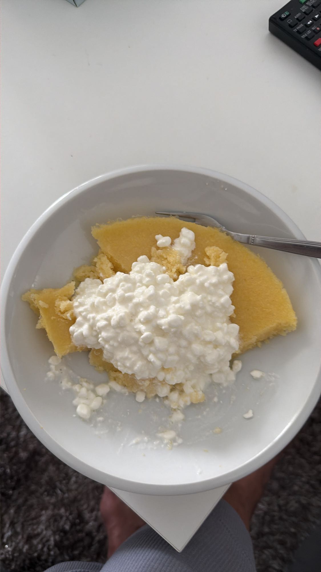 Polenta cu brânză de vaci