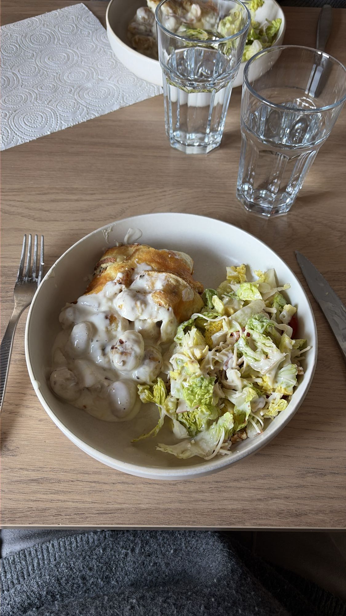 Gratin crémeux et salade