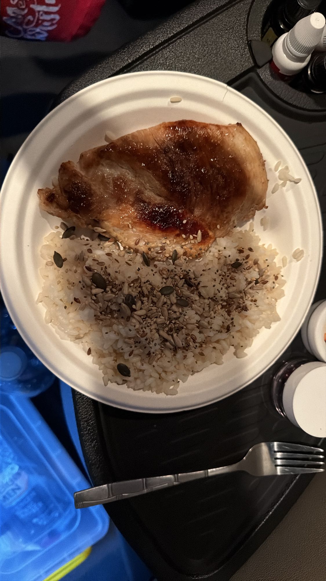 Pui cu orez și semințe