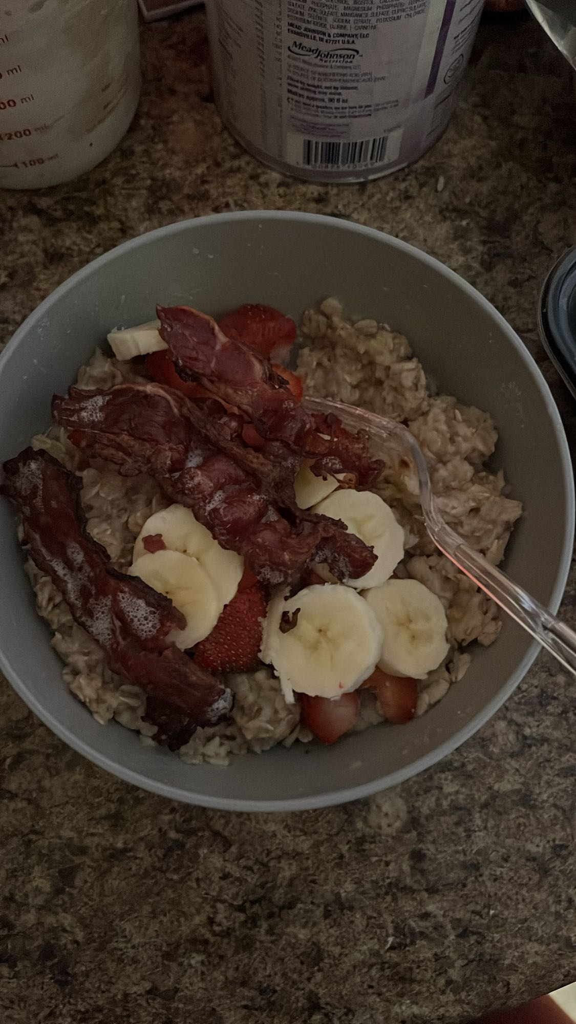 Oatmeal with Bacon & Fruit