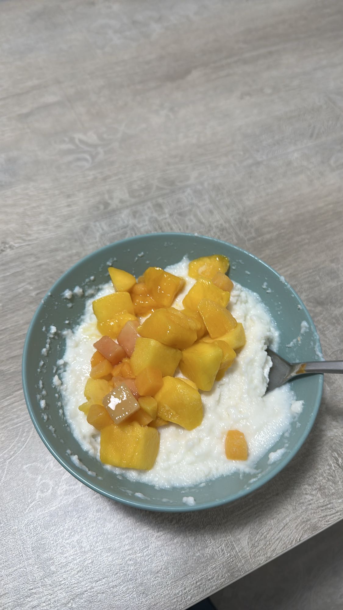 crema de arroz con frutas