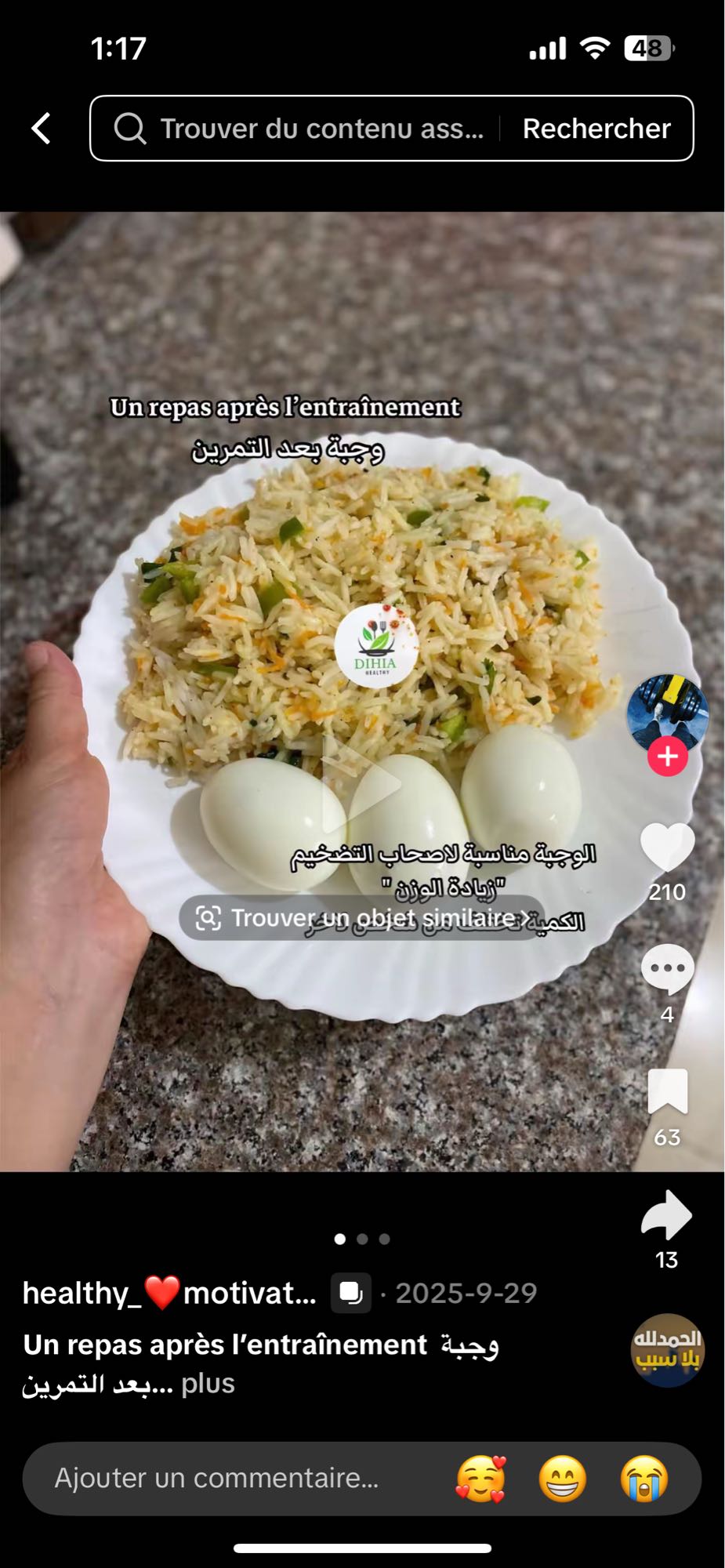 Repas post-entraînement