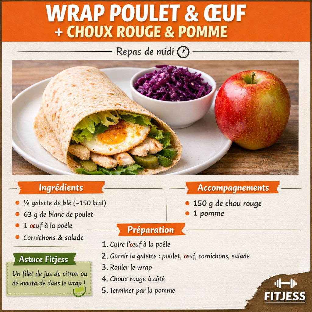 Wrap poulet œuf & crudités