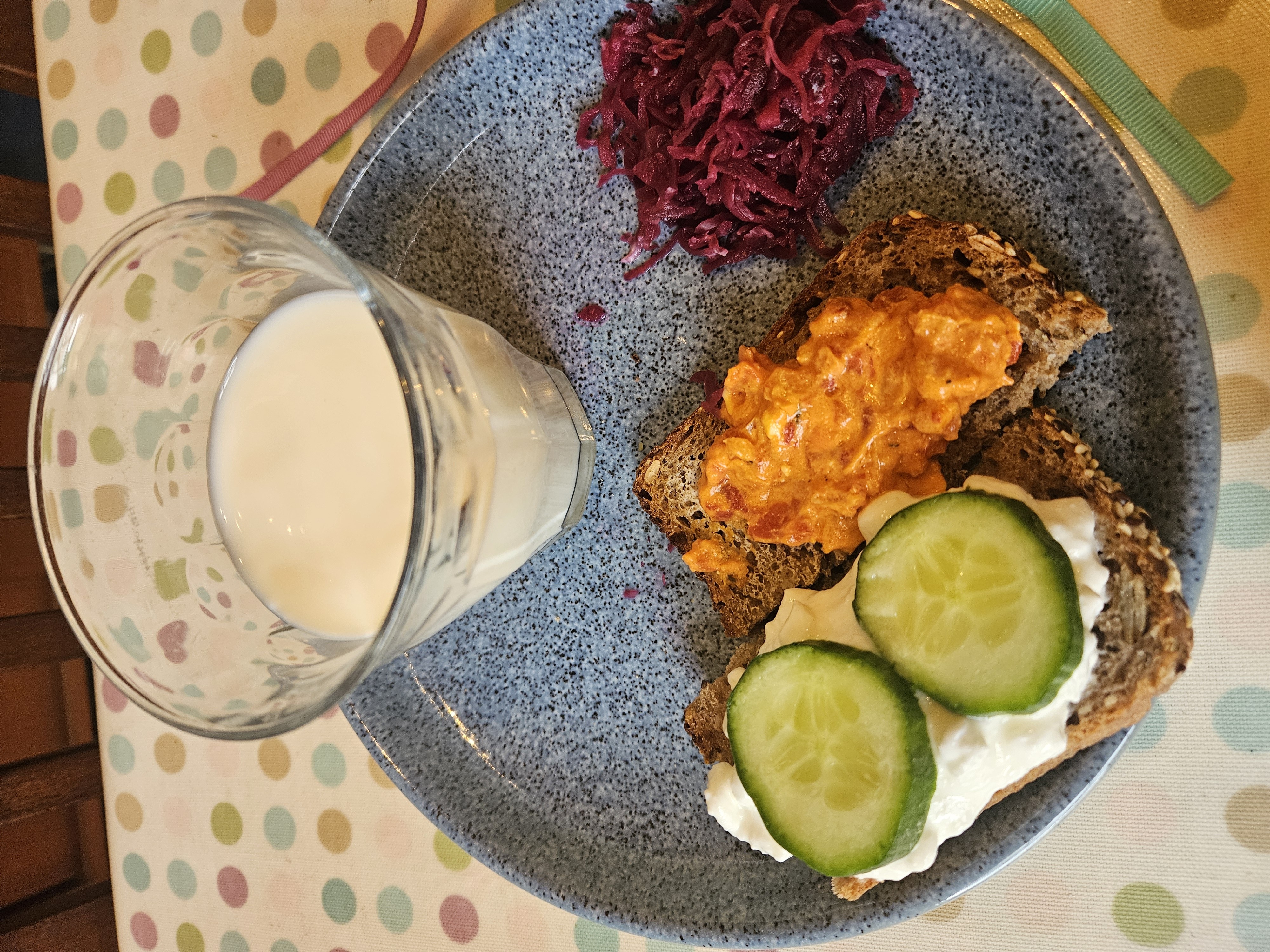 Bread with spreads & milk