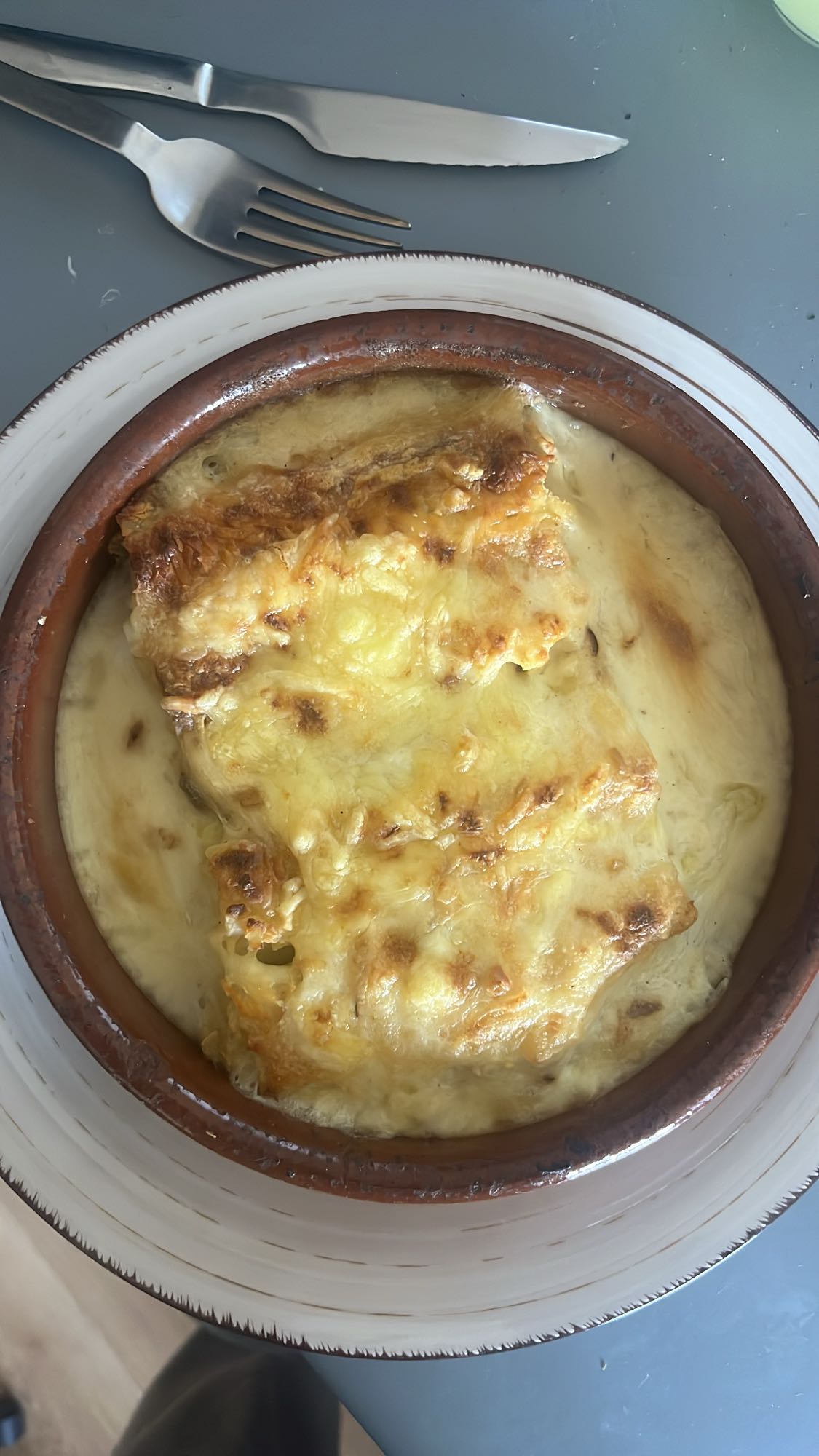 lasaña con queso