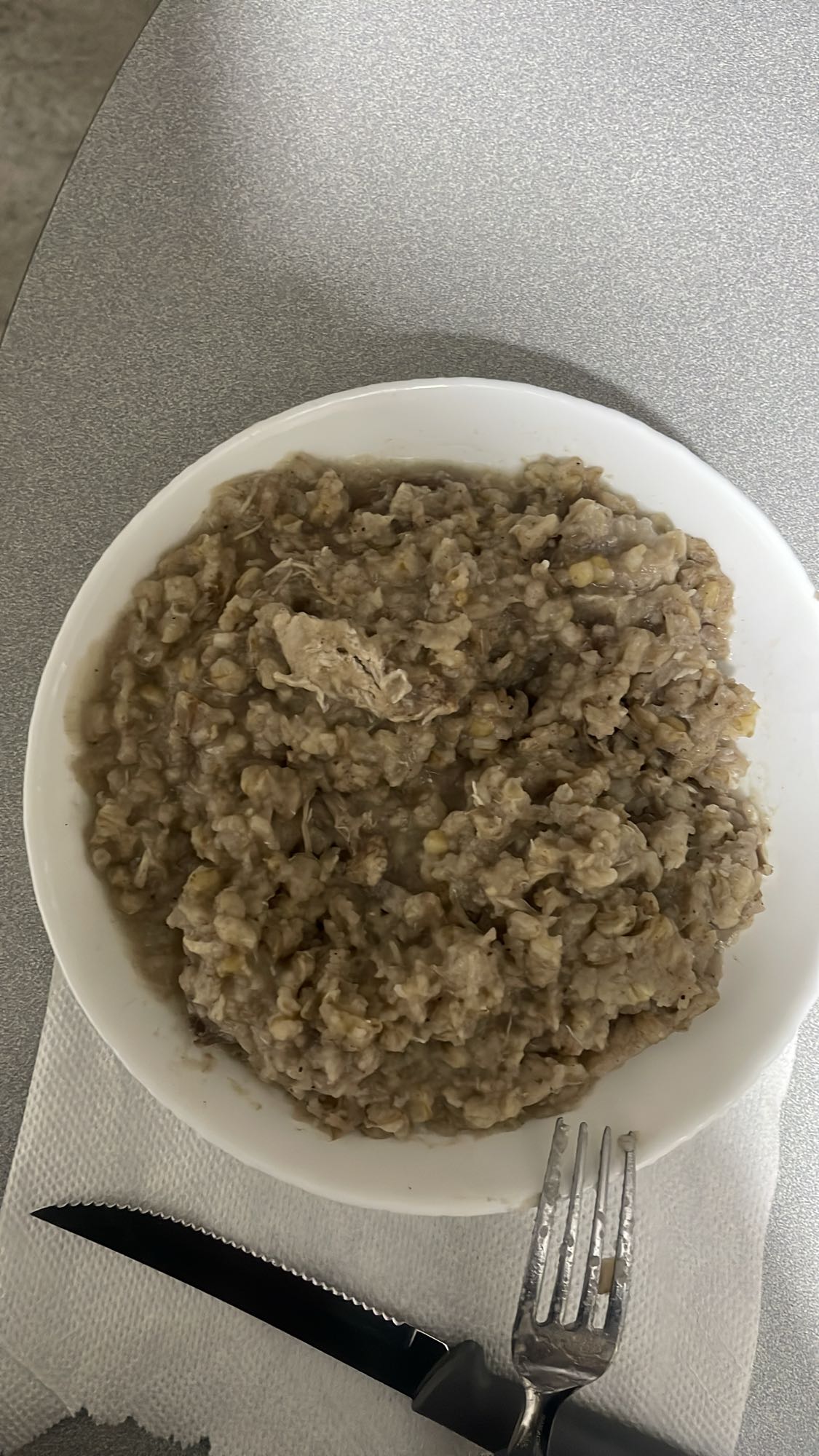Chicken oat porridge