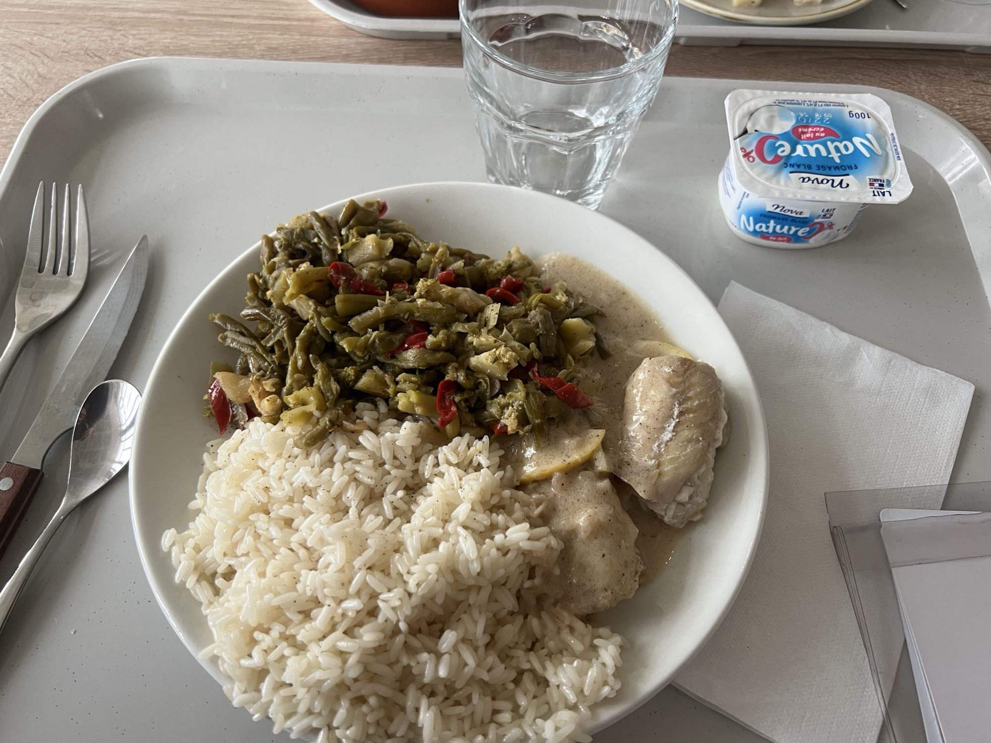 Poisson, riz et légumes