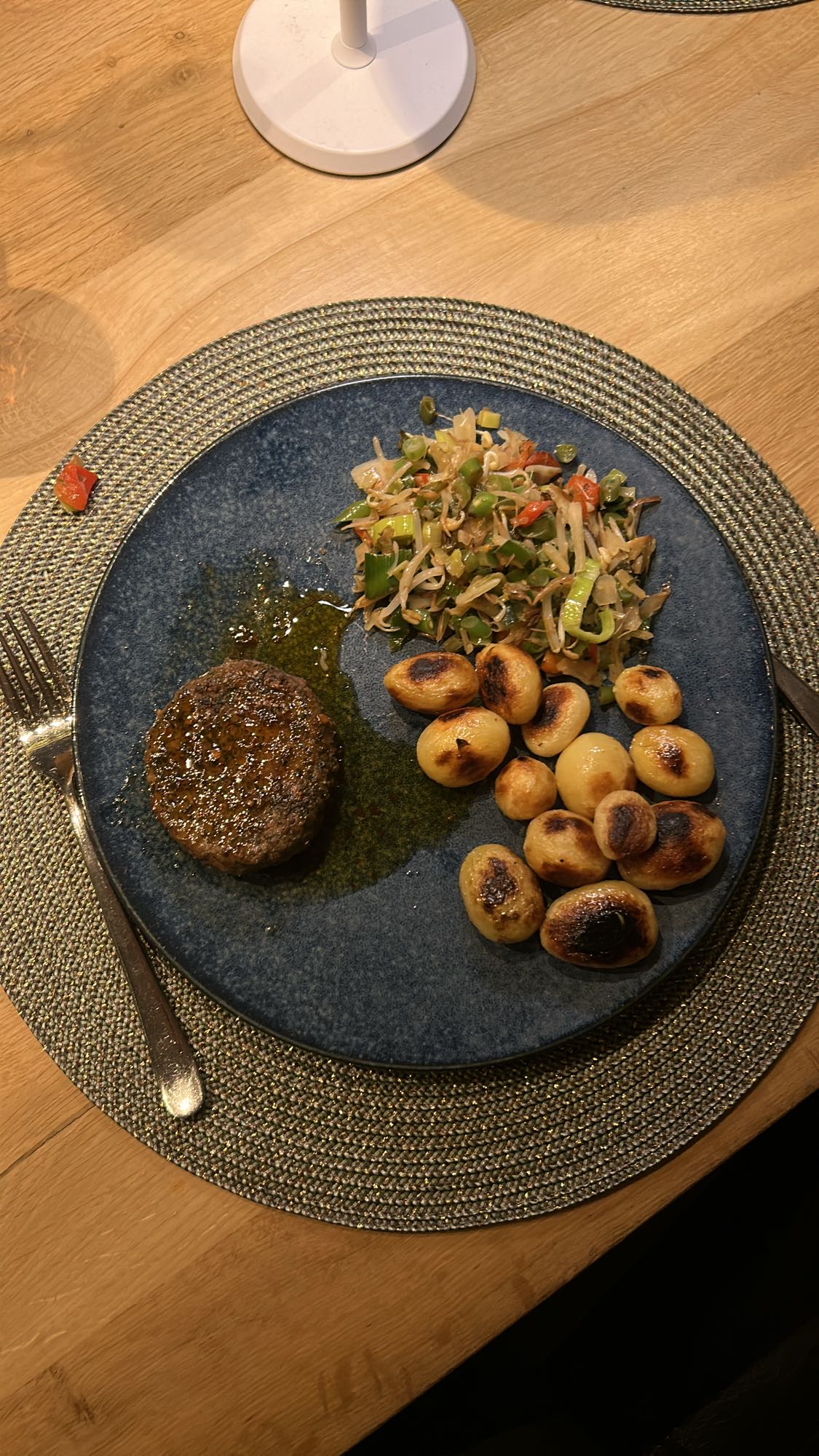 Biefstuk met krieltjes en groente