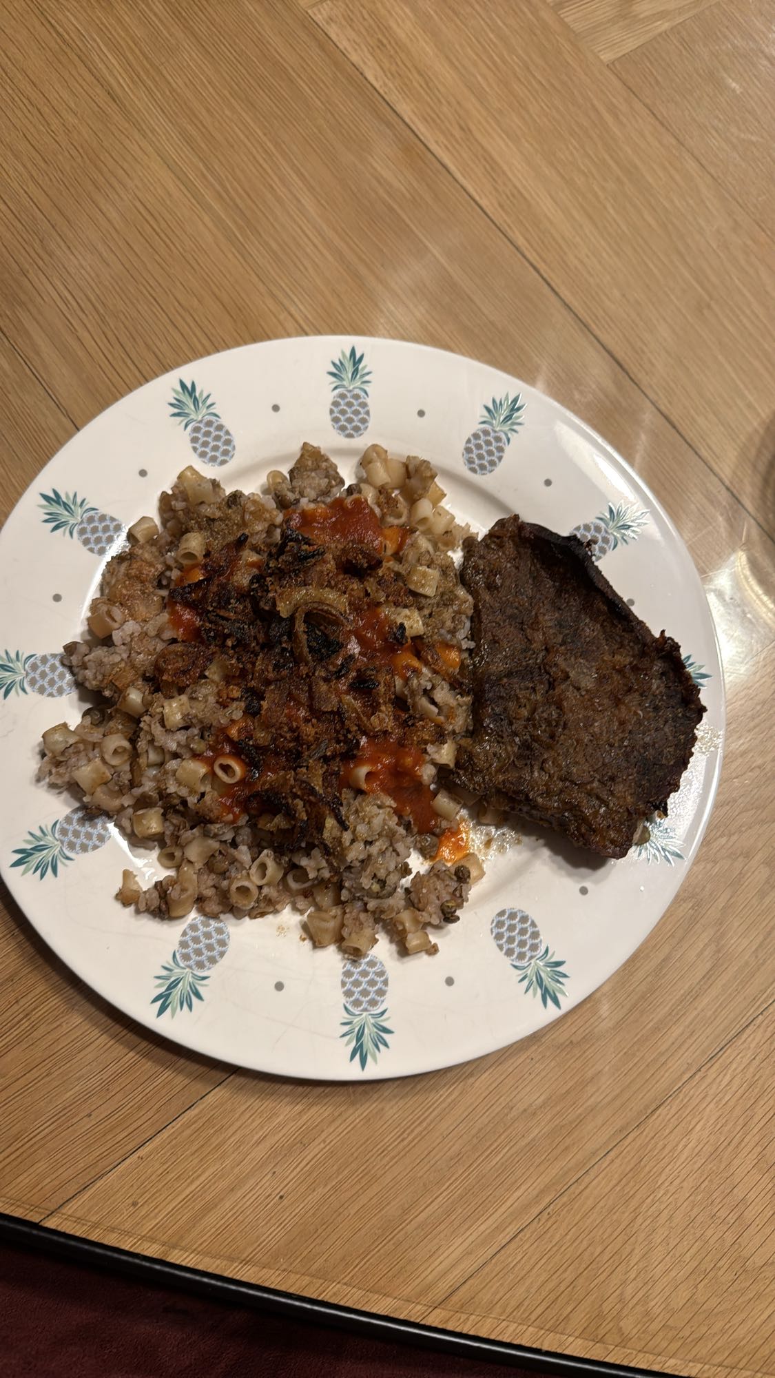 Koshary with beef and sauce