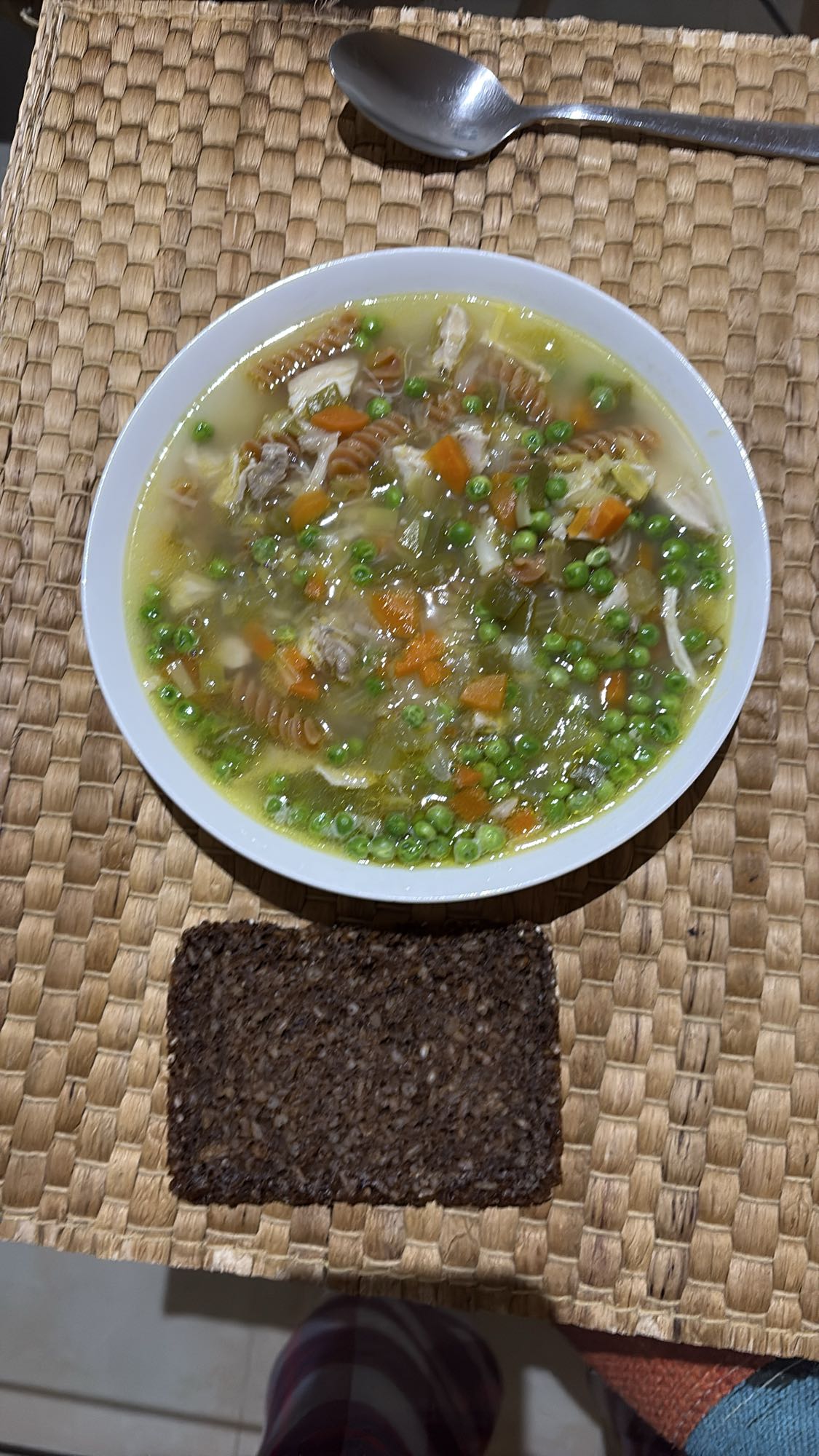 Chicken veggie soup & rye