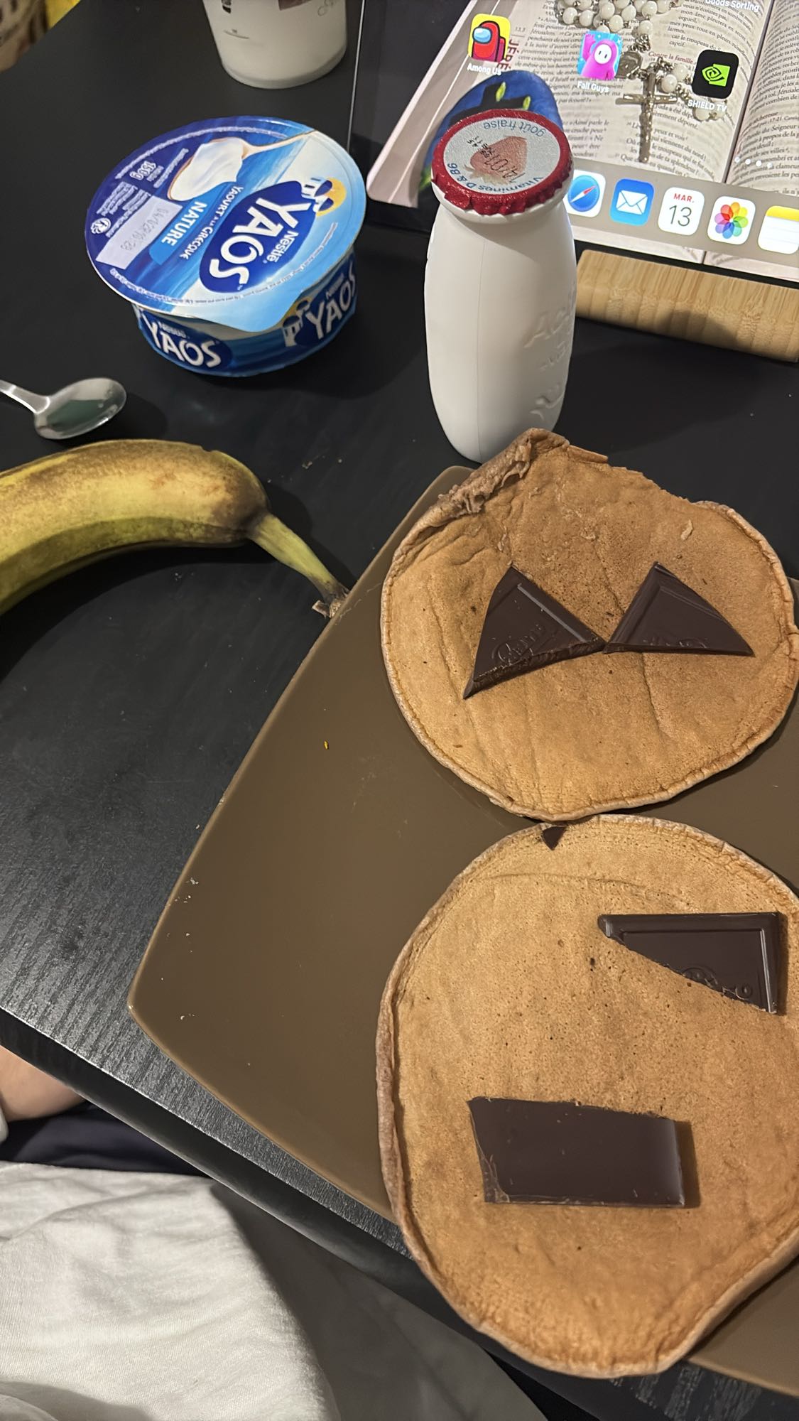 Petit-déjeuner pancakes choco