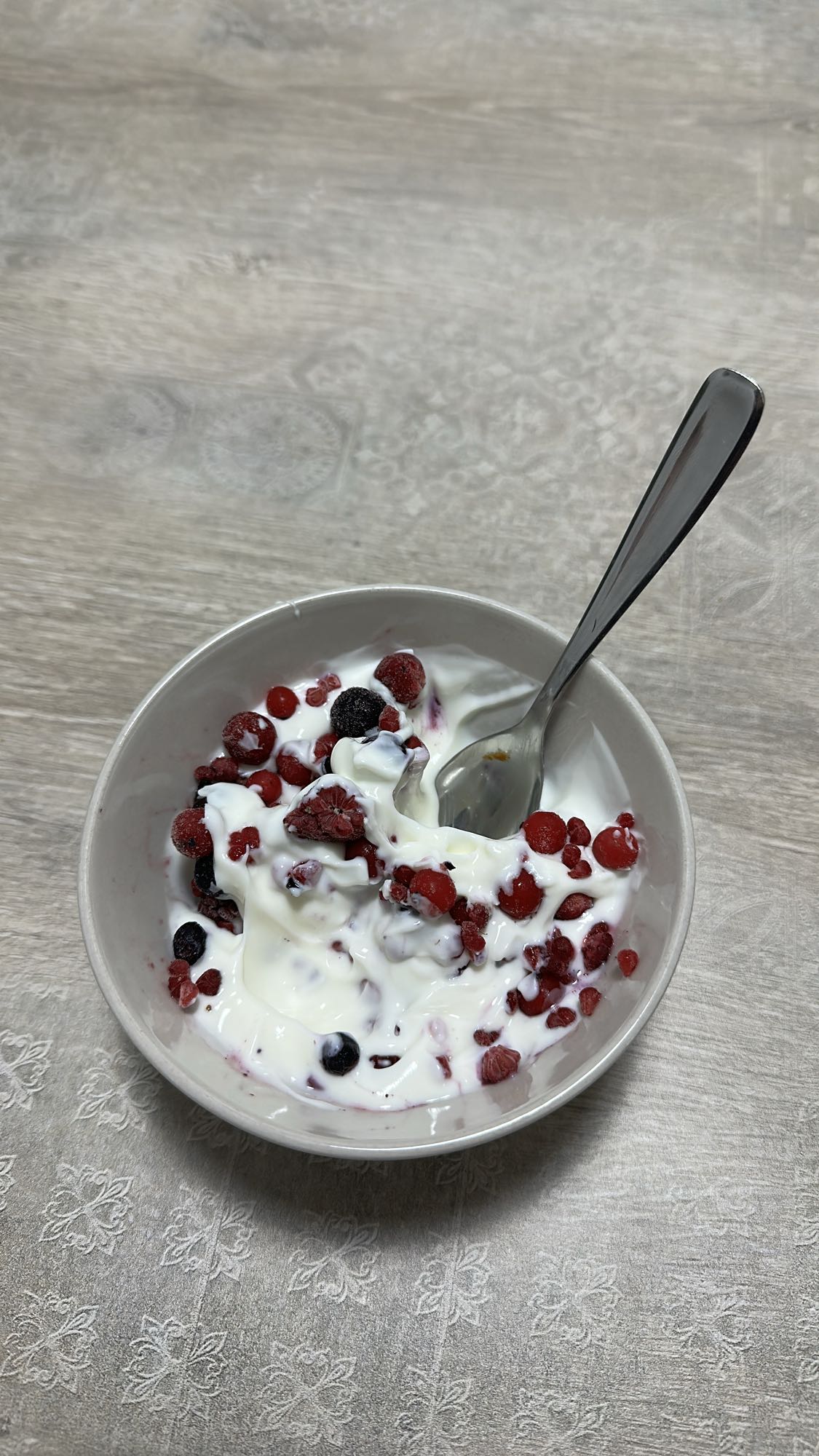 yogur con frutos rojos