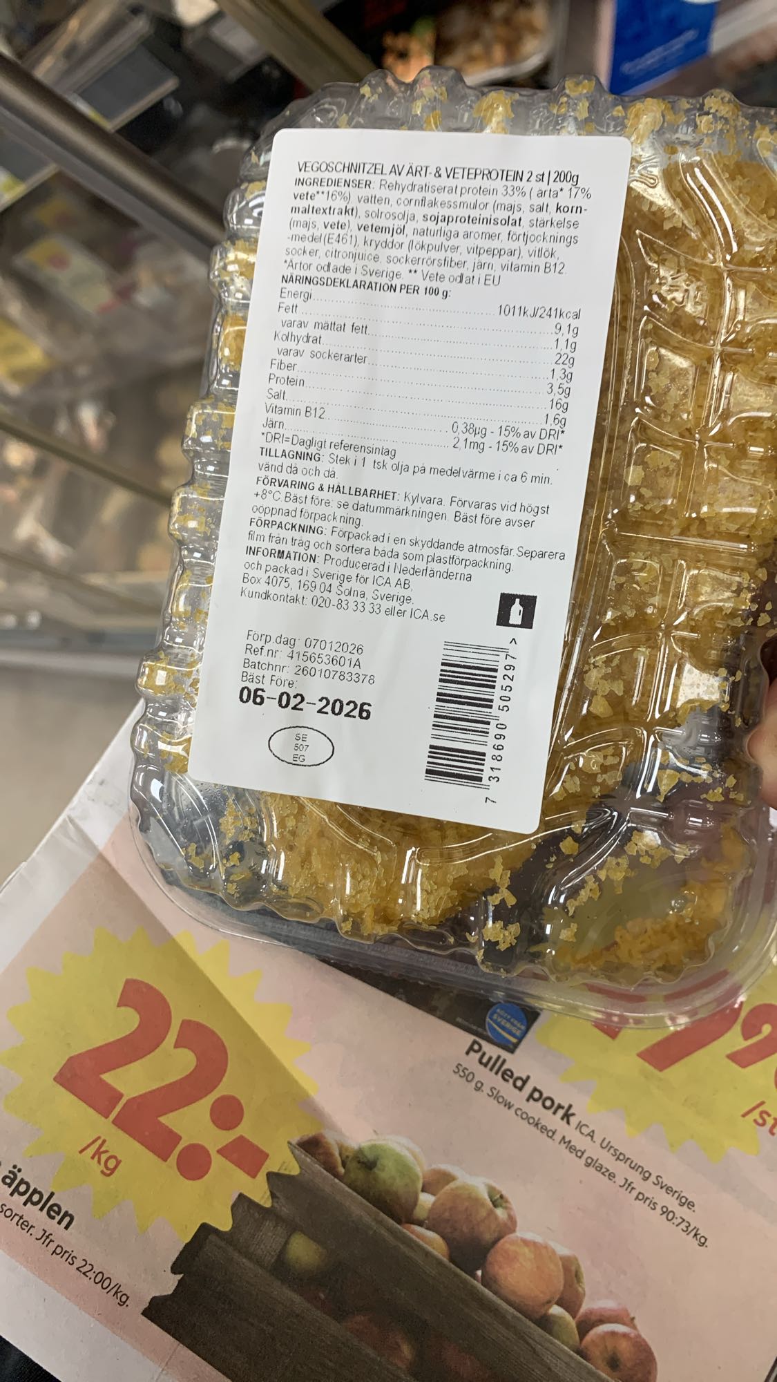 Vegschnitzel ärt & vete