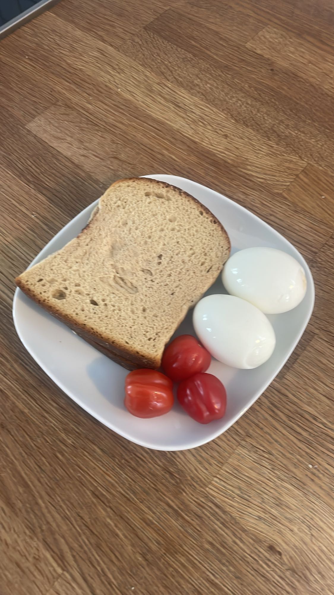 Ägg och bröd tallrik