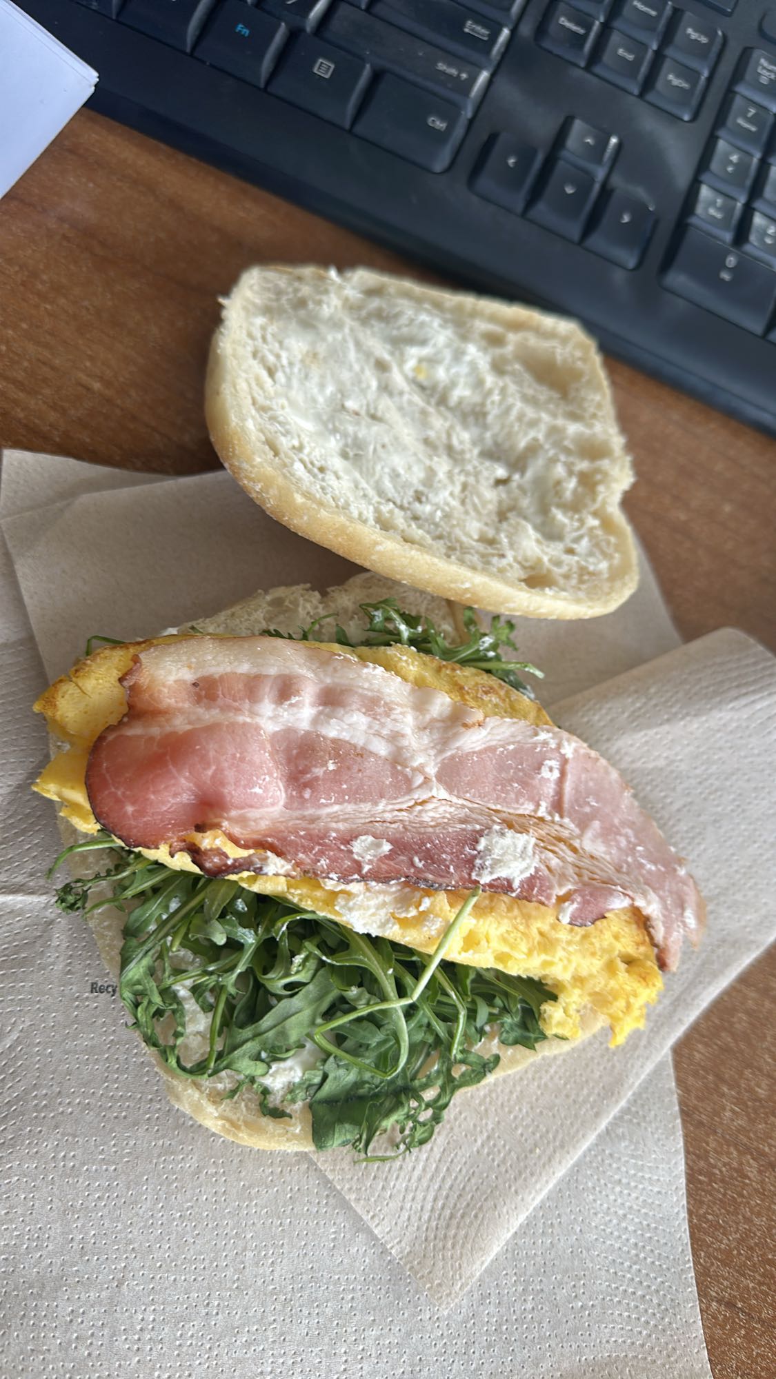 Bacon Egg Arugula Sandwich