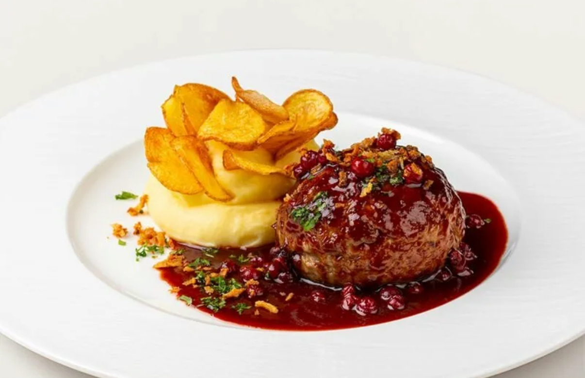 мясная котлета с пюре