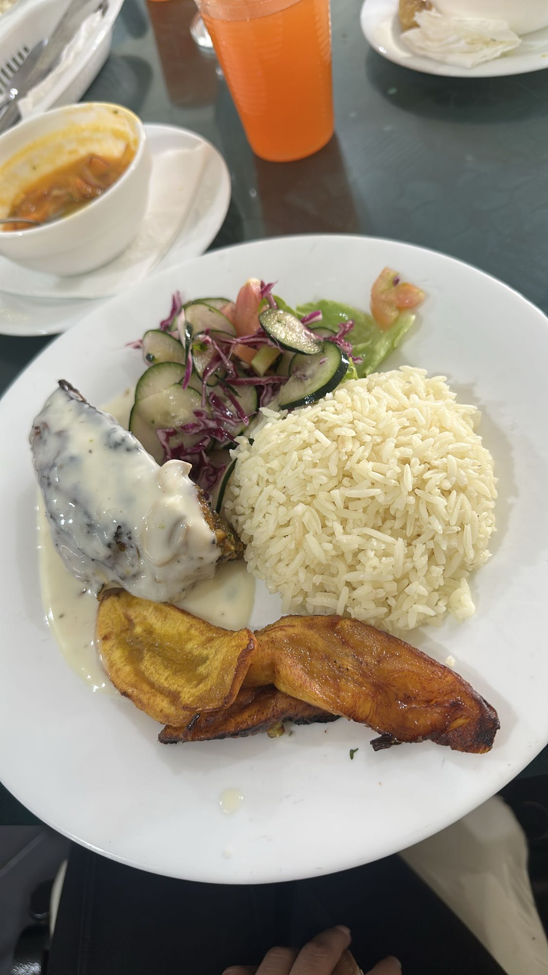 Pollo con arroz y ensalada