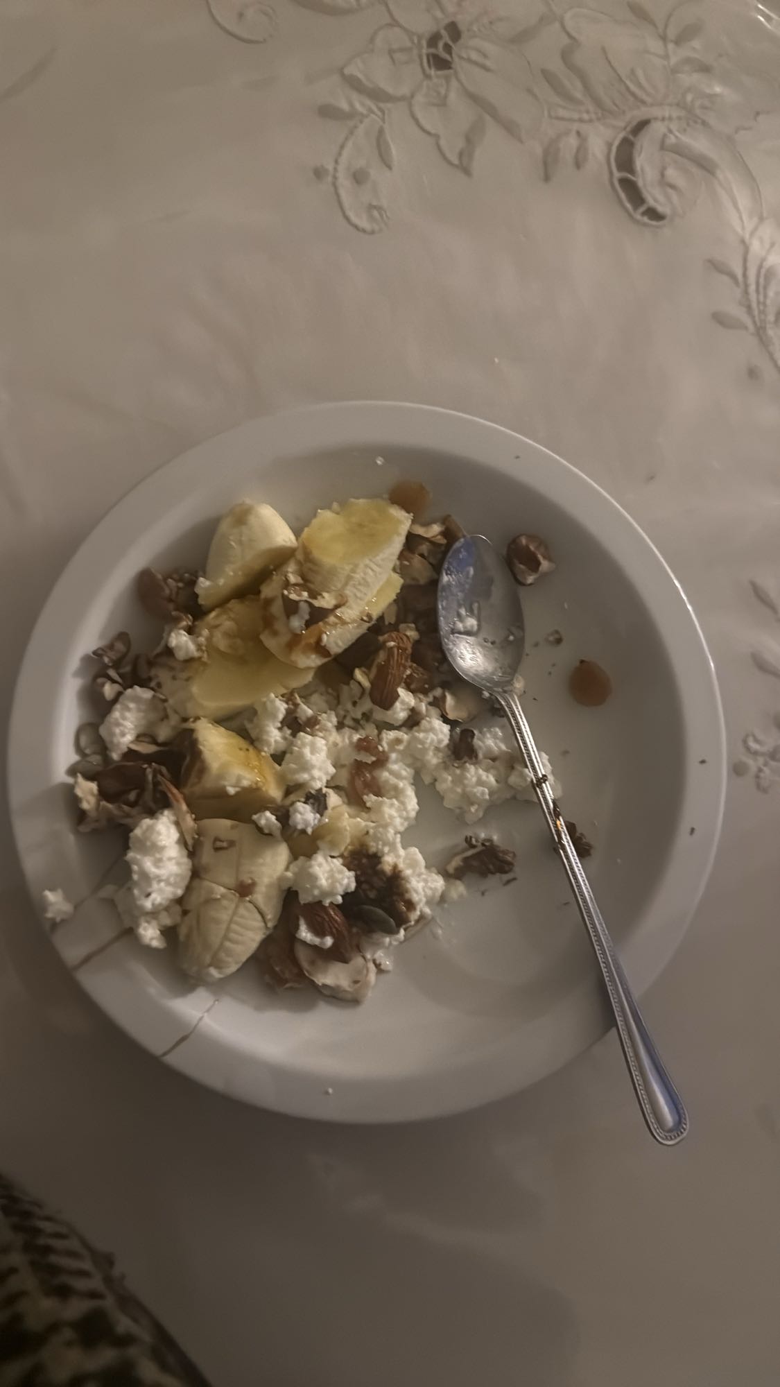 Cottage cheese fruit nut bowl