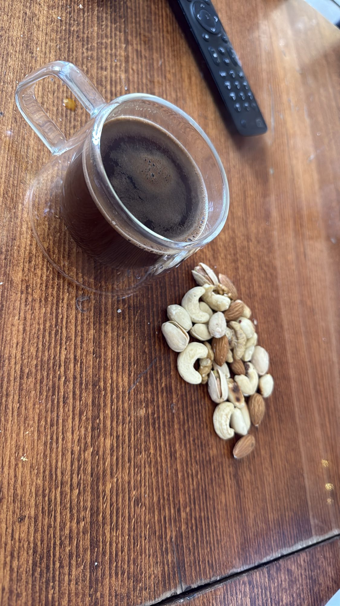 Coffee and mixed nuts